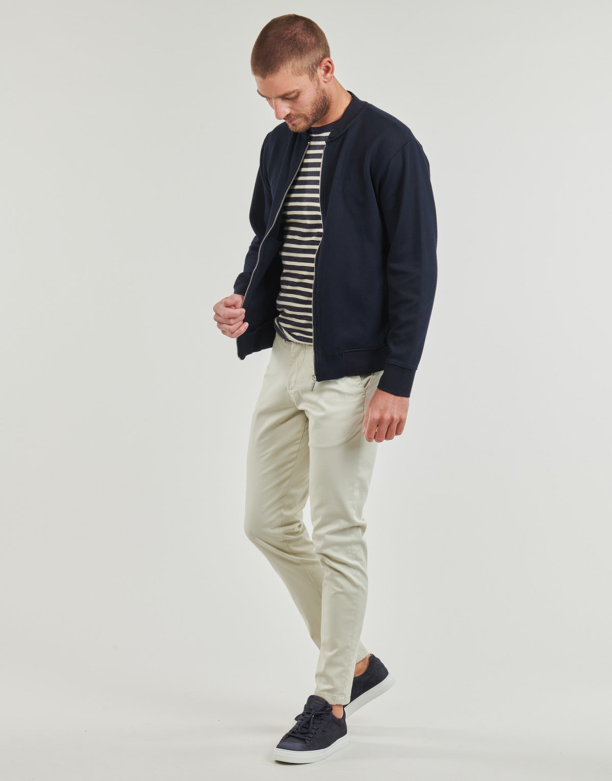 Giubbotto Uomo Selected  SLHMACK SWEAT BOMBER  Marine