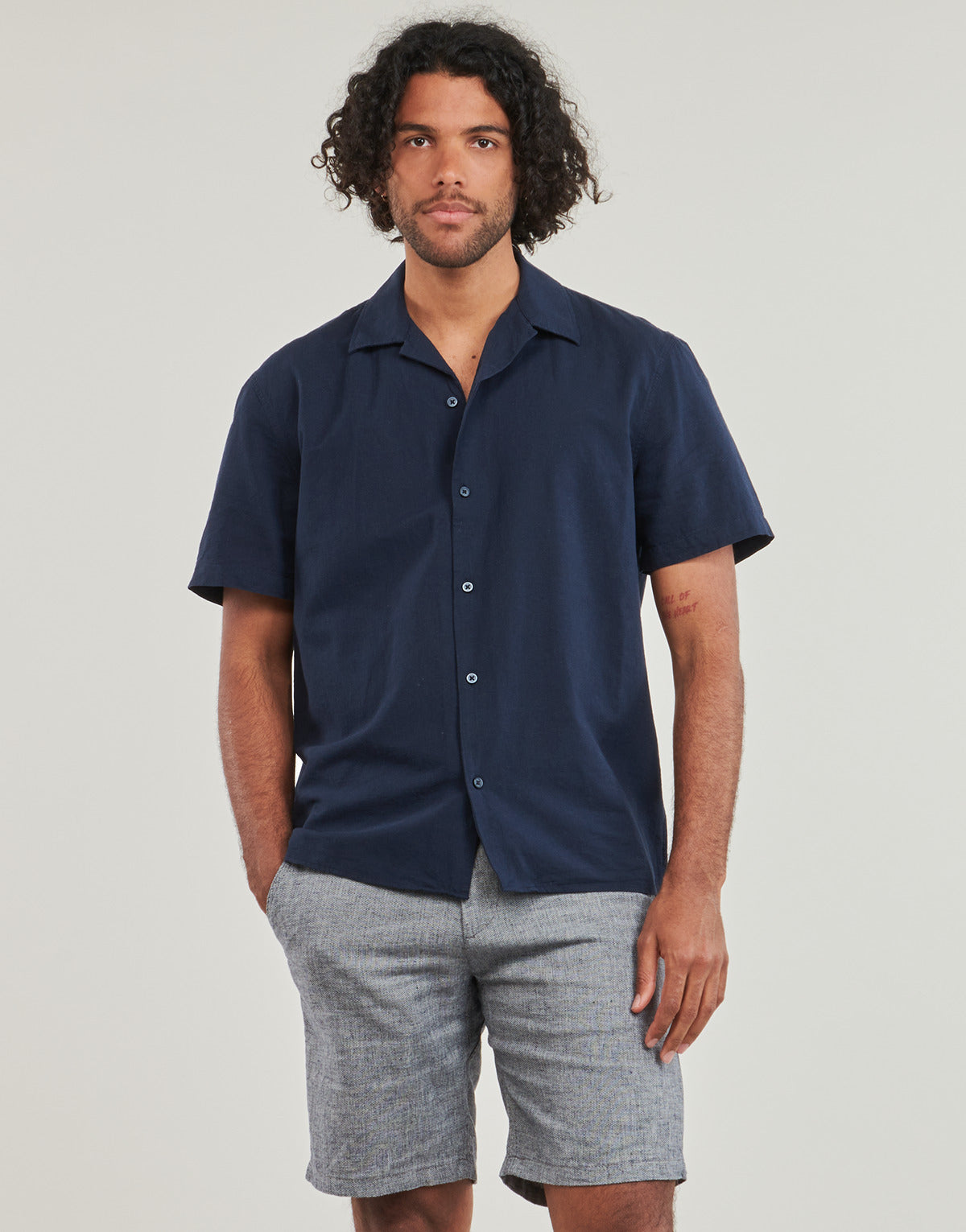 Camicia a maniche corte Uomo Selected  SLHRELAXNEW  Marine