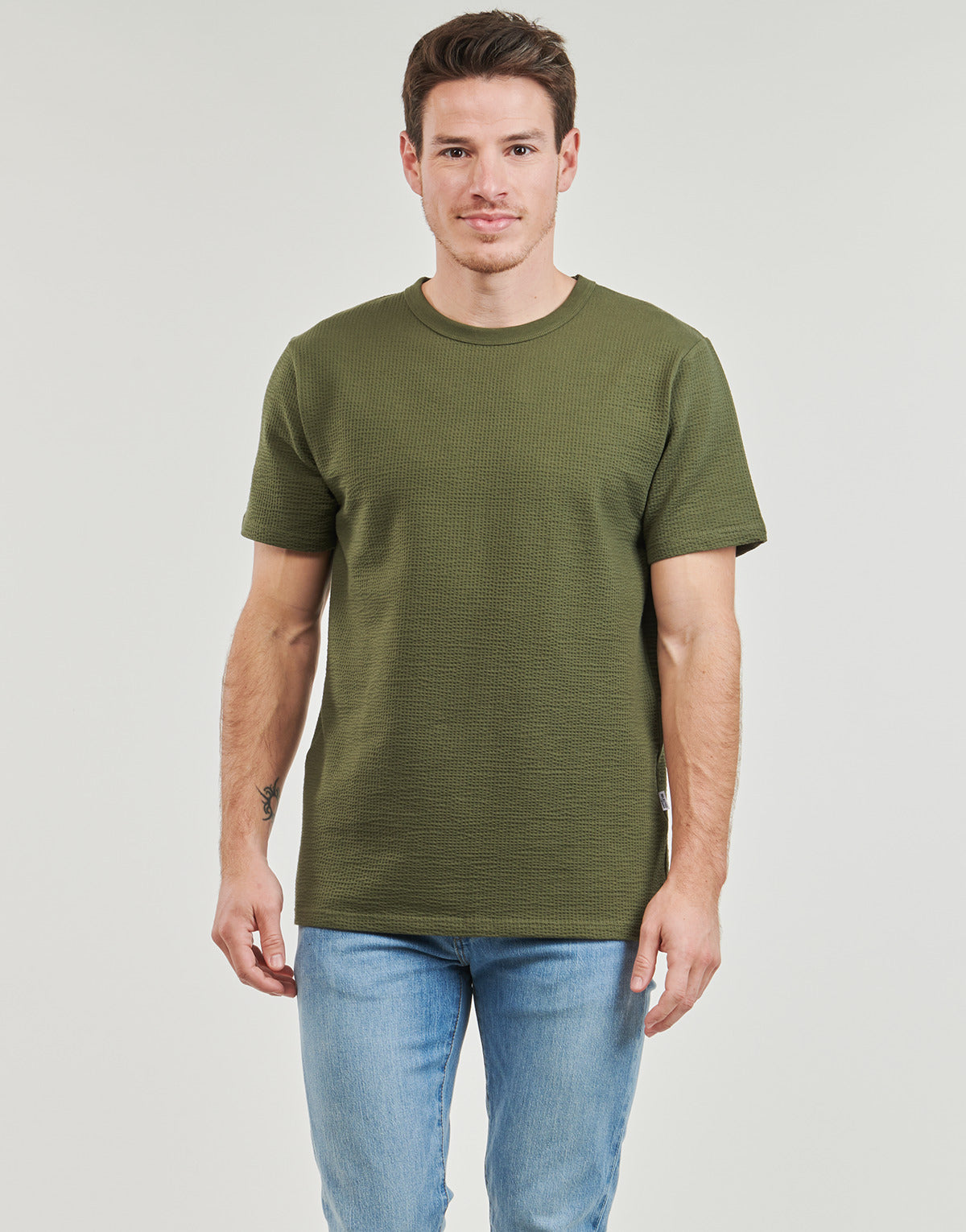 T-shirt Uomo Selected  SLHSANDER   Kaki