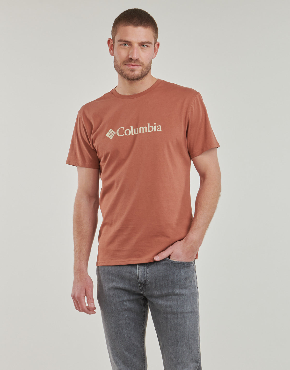 T-shirt Uomo Columbia  CSC Basic Logo Tee  Marrone