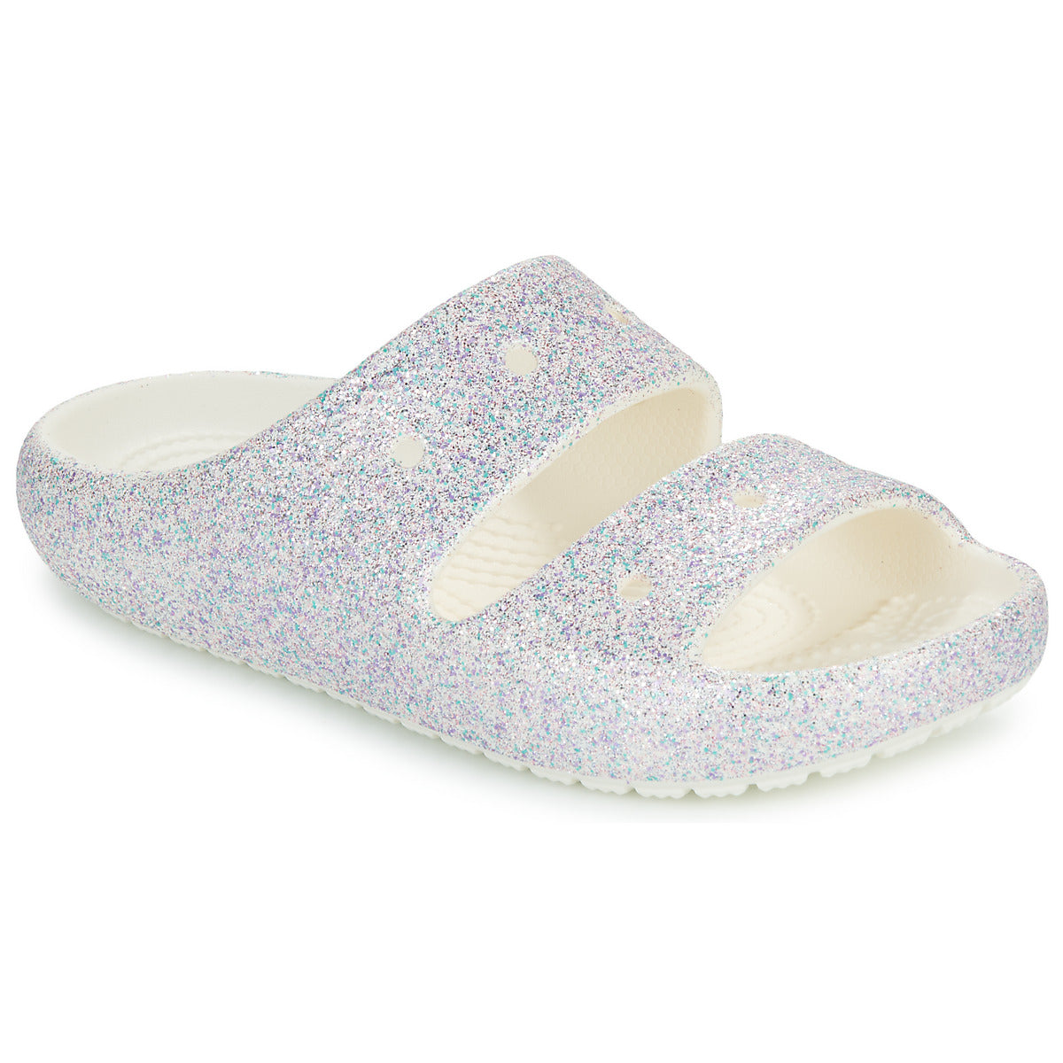 Sandali bambini ragazza Crocs  Classic Glitter Sandal v2 K  Bianco