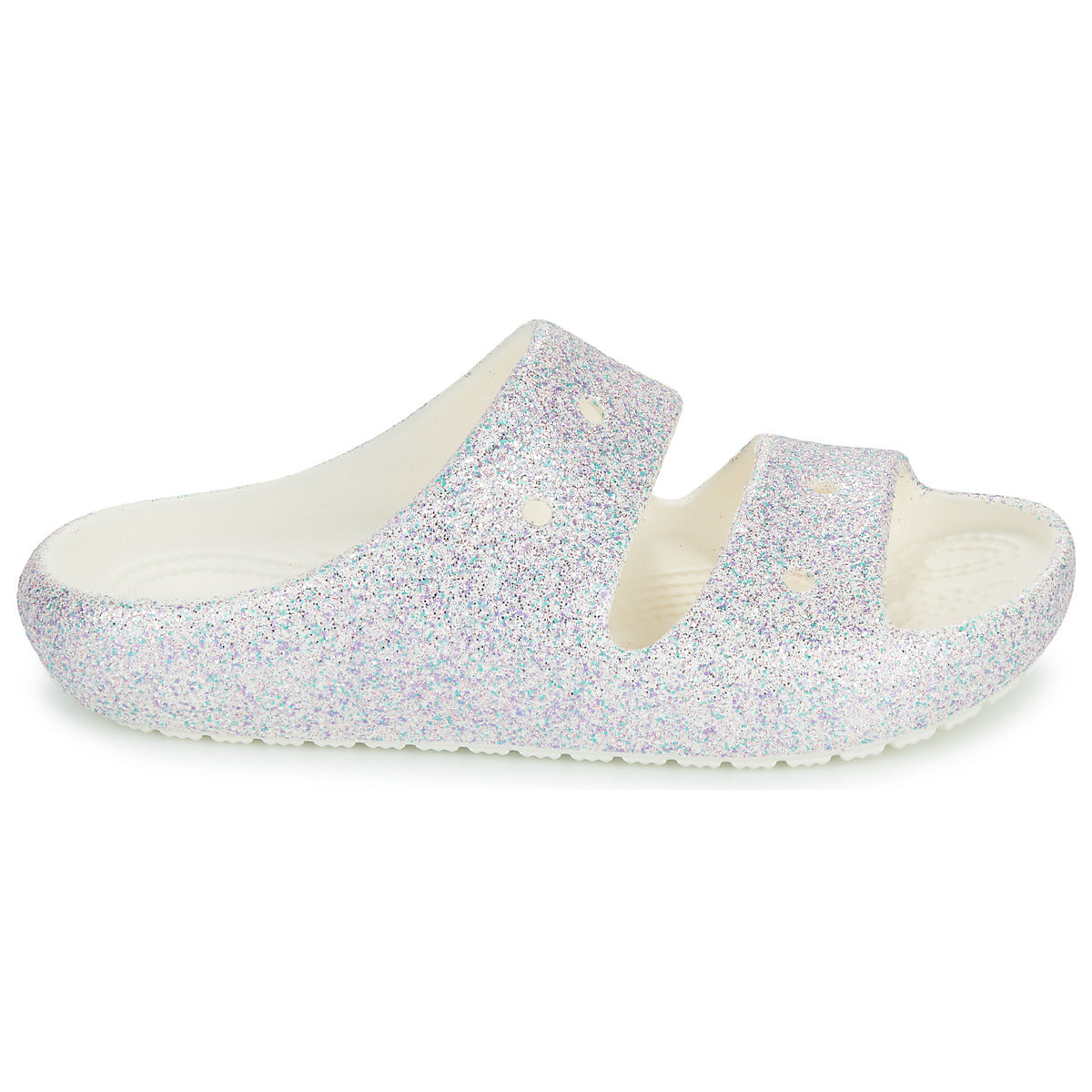 Sandali bambini ragazza Crocs  Classic Glitter Sandal v2 K  Bianco