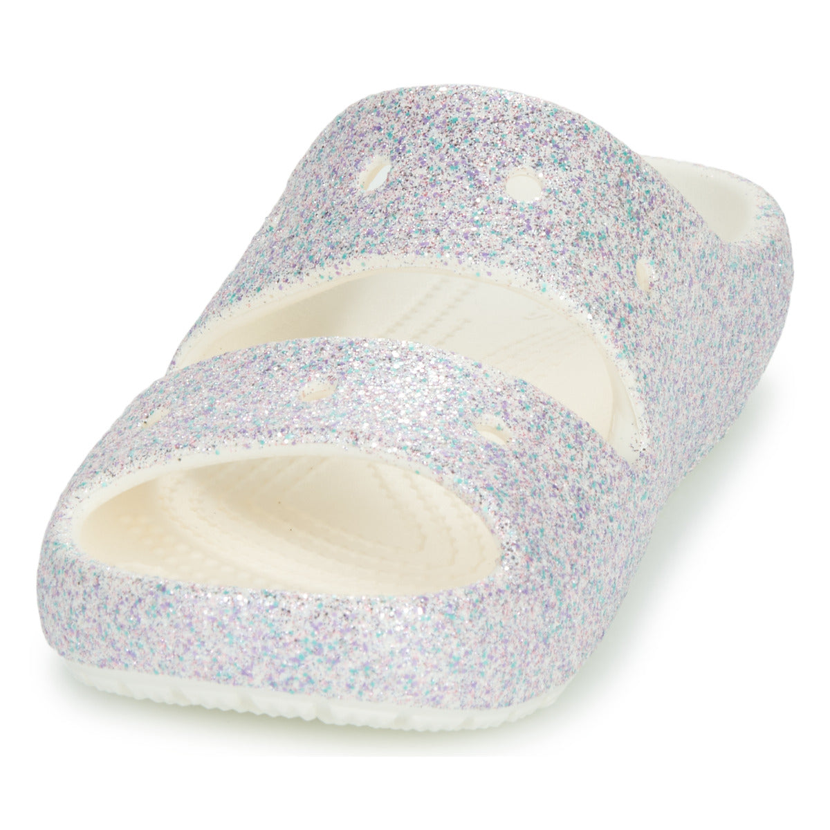 Sandali bambini ragazza Crocs  Classic Glitter Sandal v2 K  Bianco