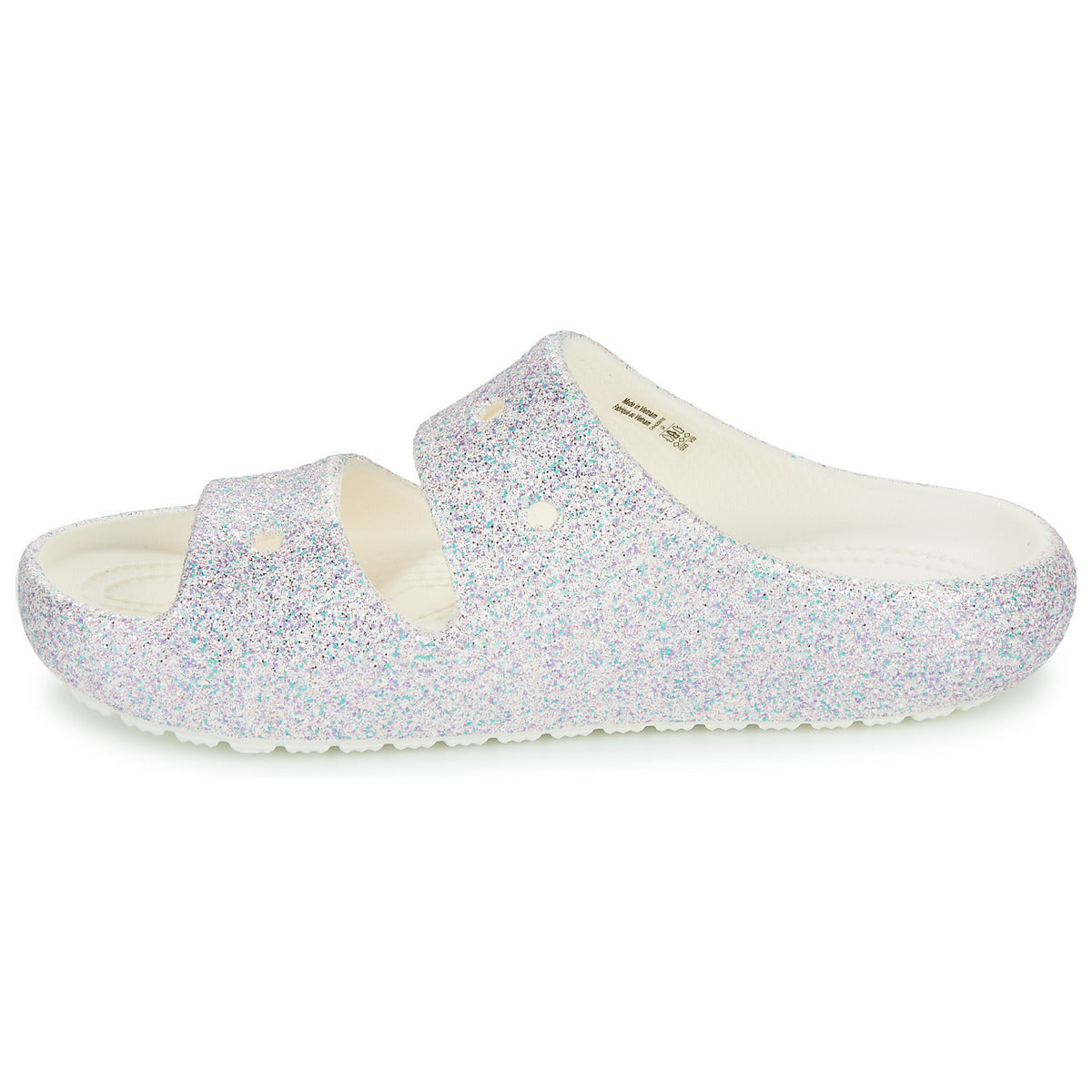 Sandali bambini ragazza Crocs  Classic Glitter Sandal v2 K  Bianco