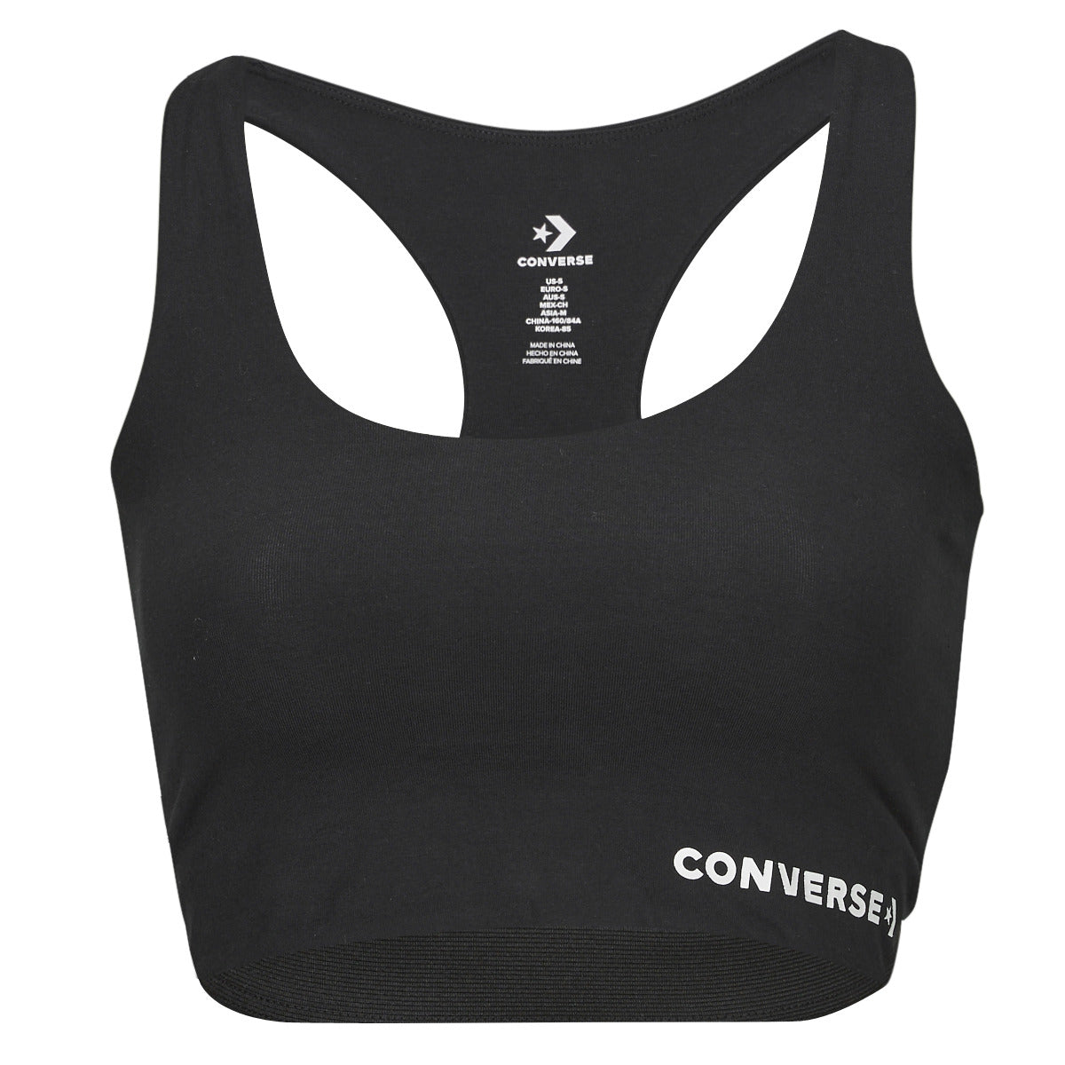 Reggiseno sportivo Donna Converse  WORDMARK BRA TOP CONVERSE BLACK  Nero