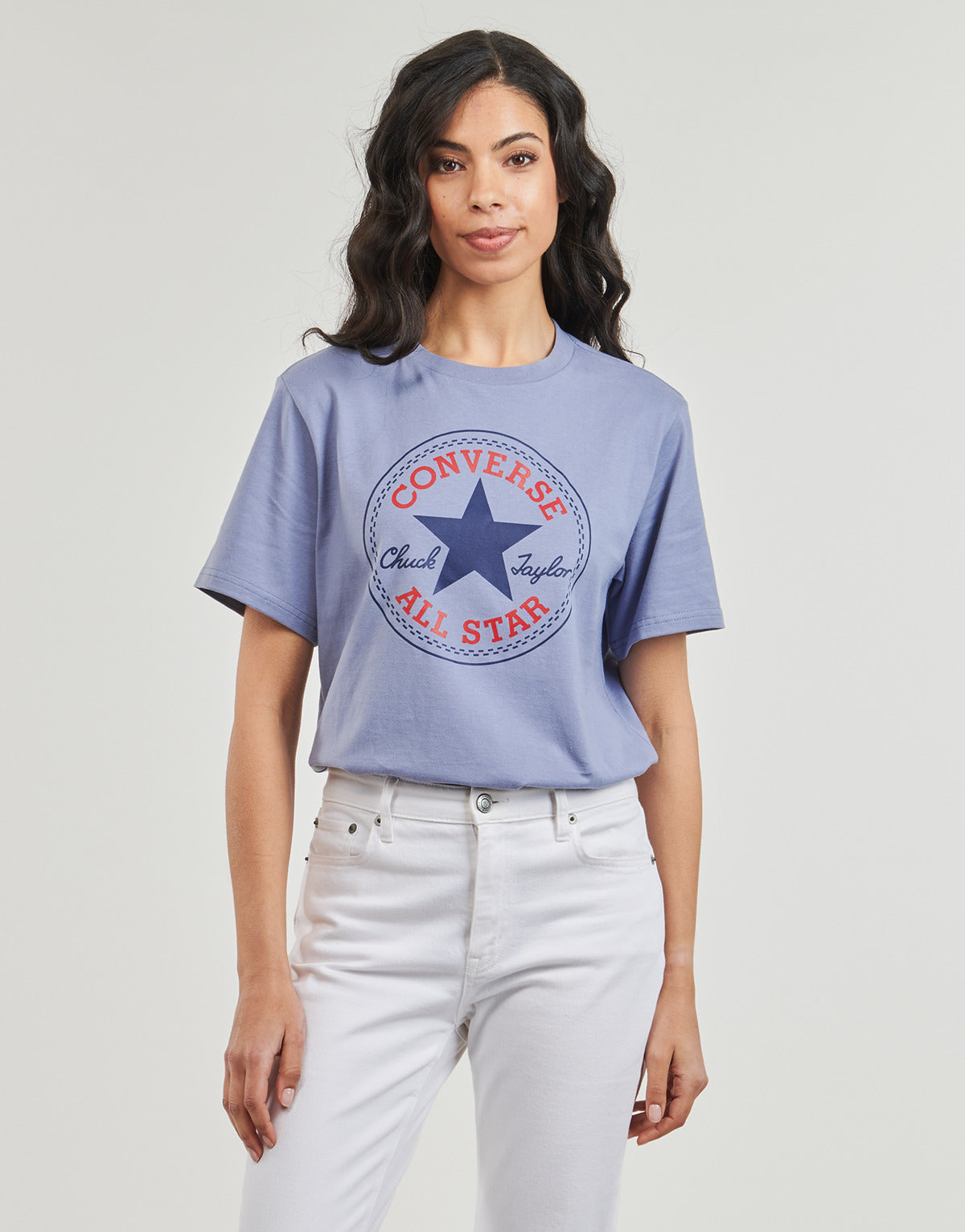 T-shirt Donna Converse  CHUCK PATCH TEE THUNDER DAZE  Blu