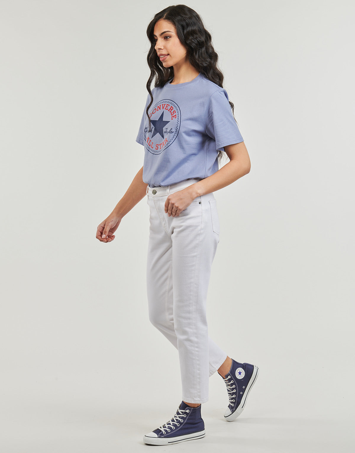 T-shirt Donna Converse  CHUCK PATCH TEE THUNDER DAZE  Blu