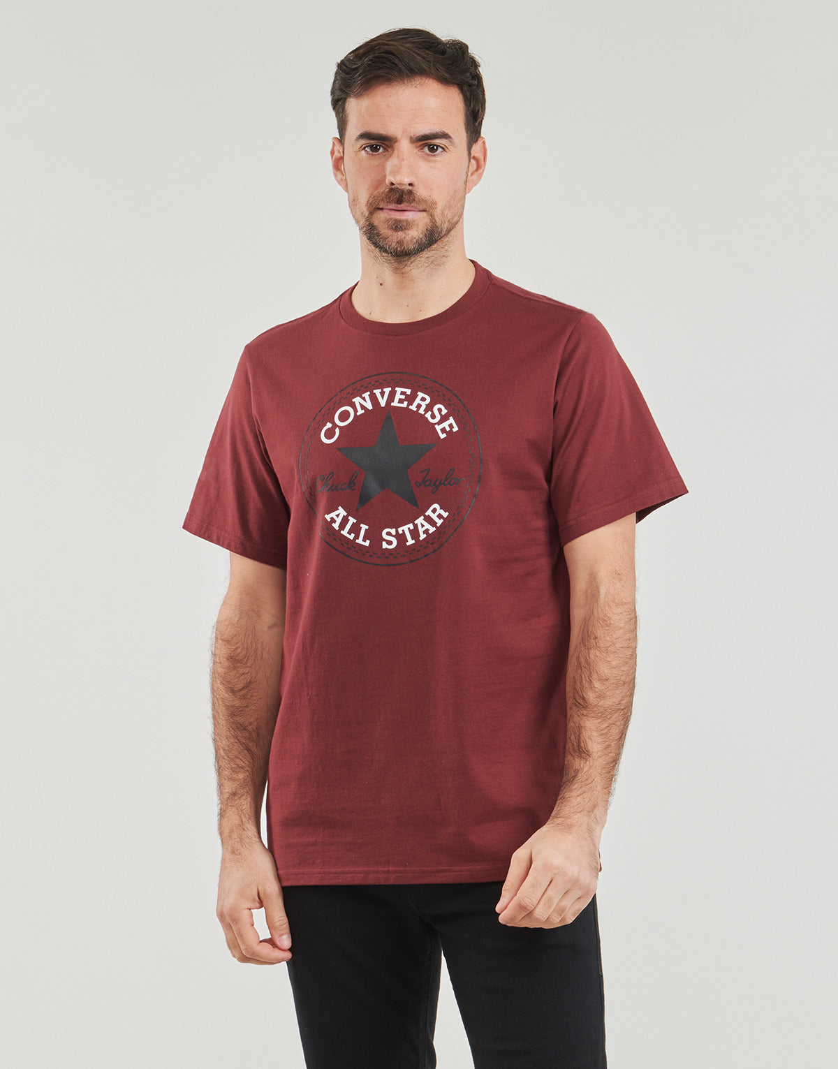 T-shirt Donna Converse  CHUCK PATCH TEE CHERRY DAZE  Bordeaux