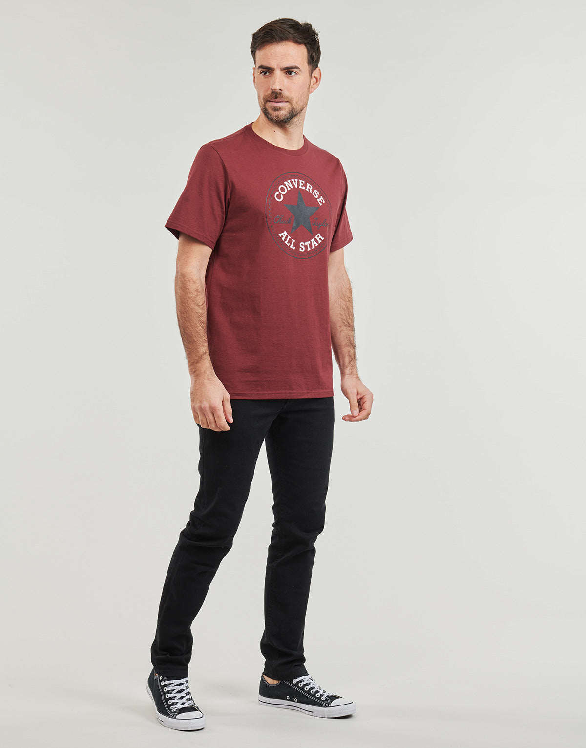 T-shirt Donna Converse  CHUCK PATCH TEE CHERRY DAZE  Bordeaux