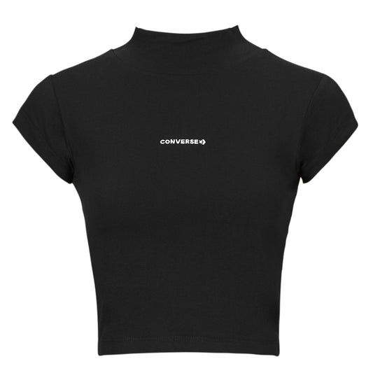 T-shirt Donna Converse  WORDMARK TOP BLACK  Nero