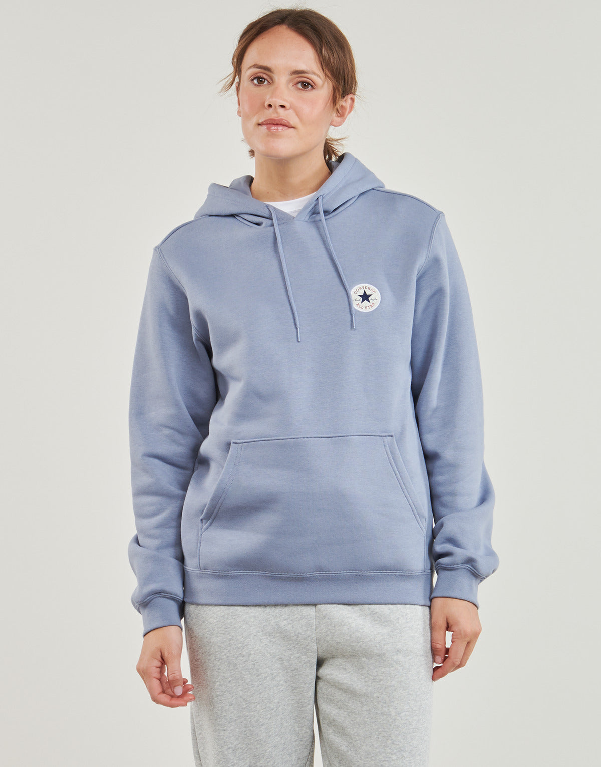 Felpa Donna Converse  CORE CHUCK PATCH HOODIE THUNDER DAZE  Blu