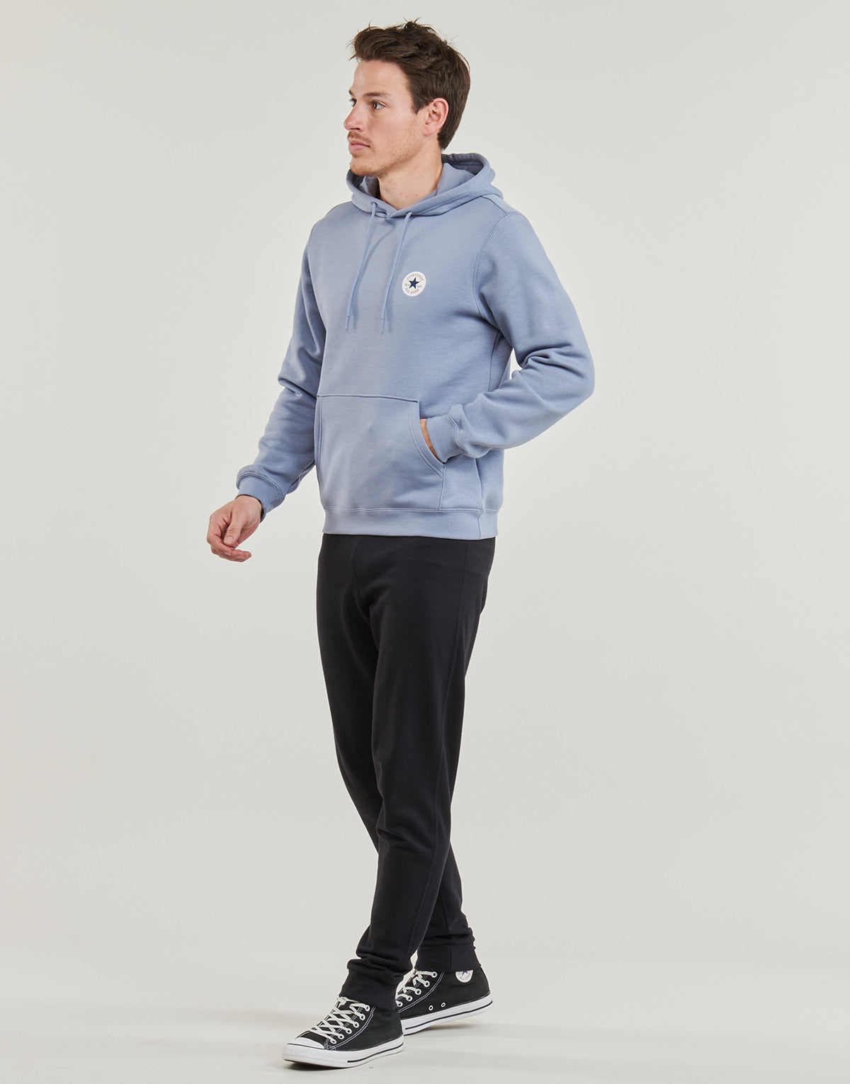 Felpa Uomo Converse  CORE CHUCK PATCH HOODIE THUNDER DAZE  Blu