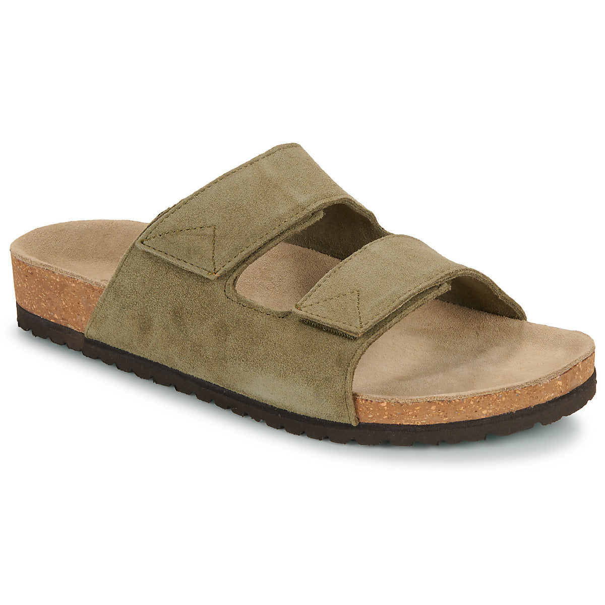 Scarpe Uomo Selected  SLHBASTIAN SUEDE STRAP SLIDER B  Kaki