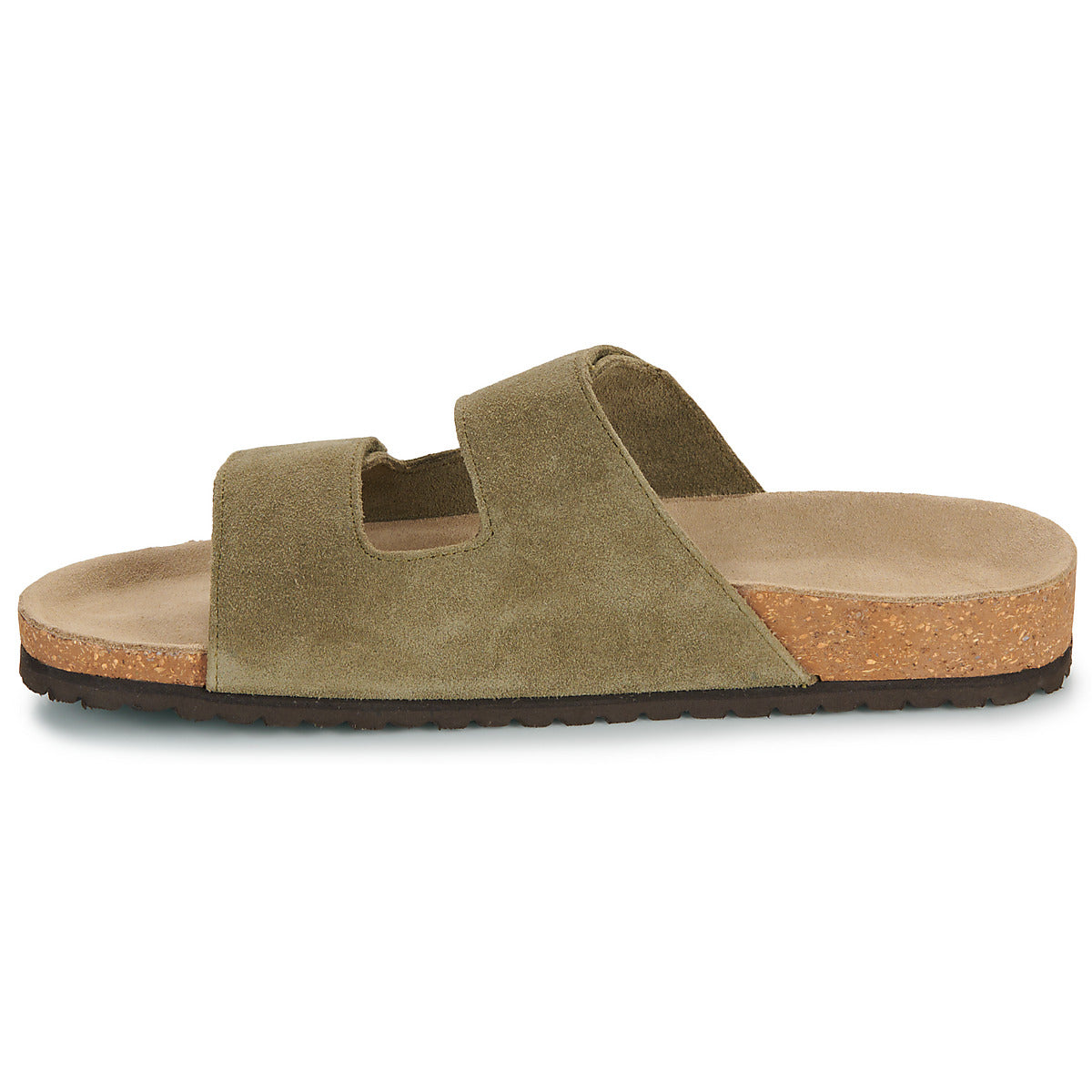 Scarpe Uomo Selected  SLHBASTIAN SUEDE STRAP SLIDER B  Kaki