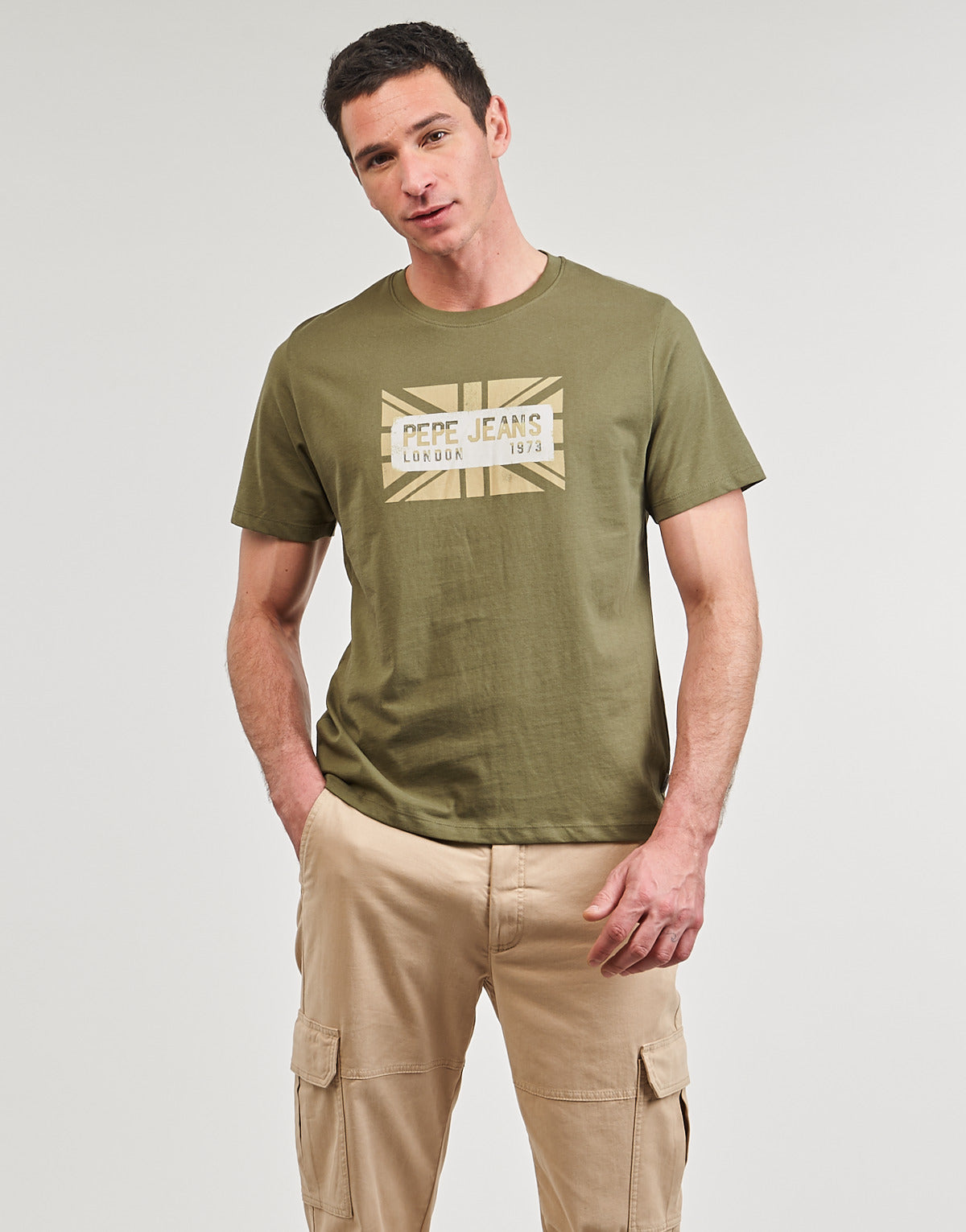 T-shirt Uomo Pepe jeans  CREDICK  Kaki