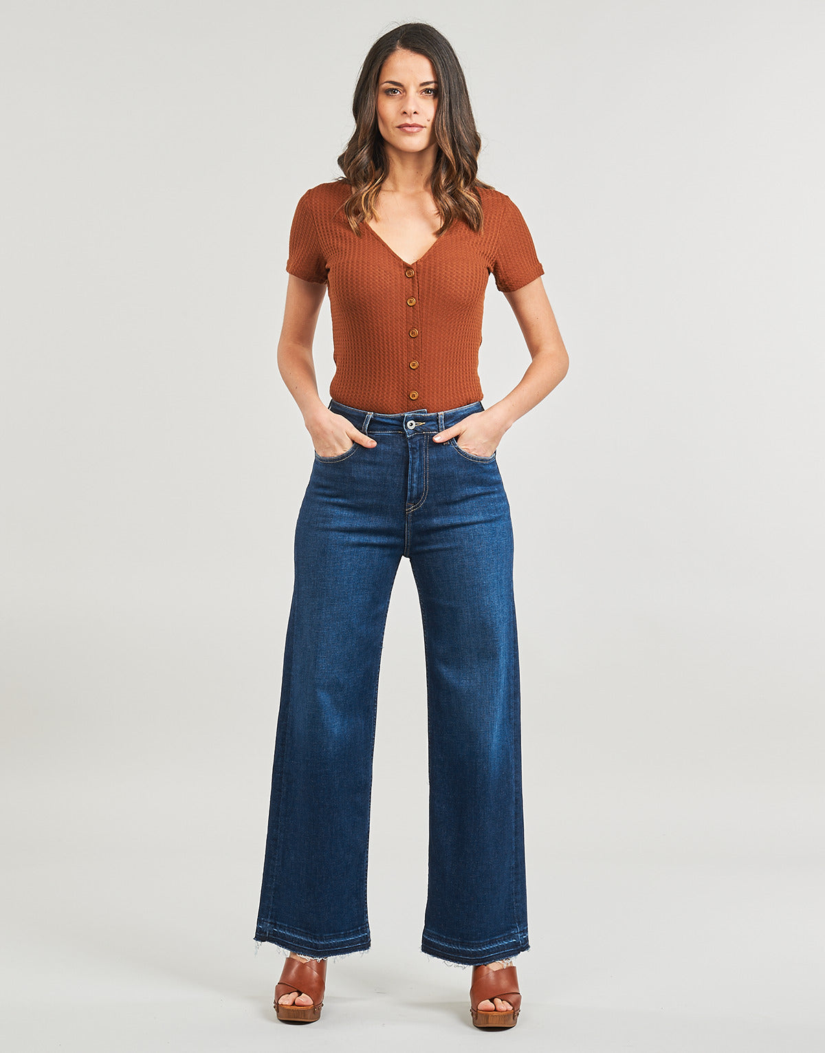 Jeans Flare Donna Pepe jeans  WIDE LEG JEANS UHW  Blu