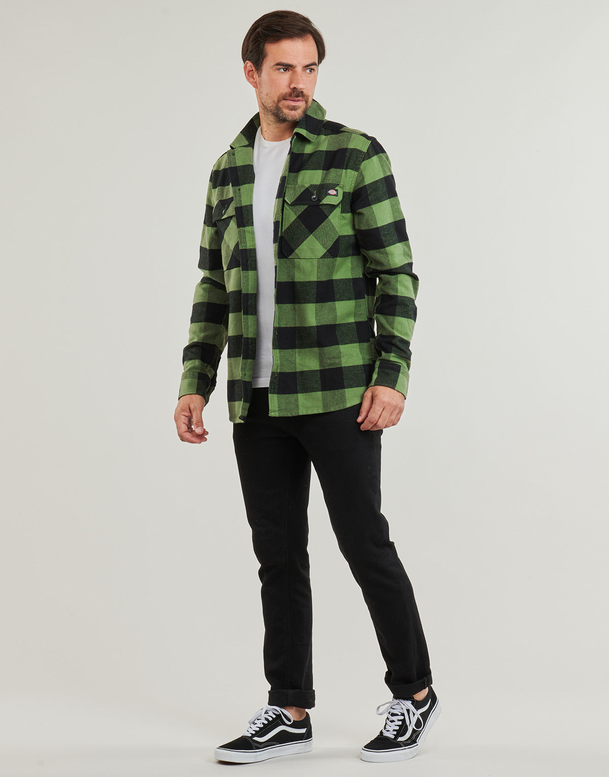 Camicia a maniche lunghe Uomo Dickies  NEW SACRAMENTO SHIRT PINE GREEN  Kaki