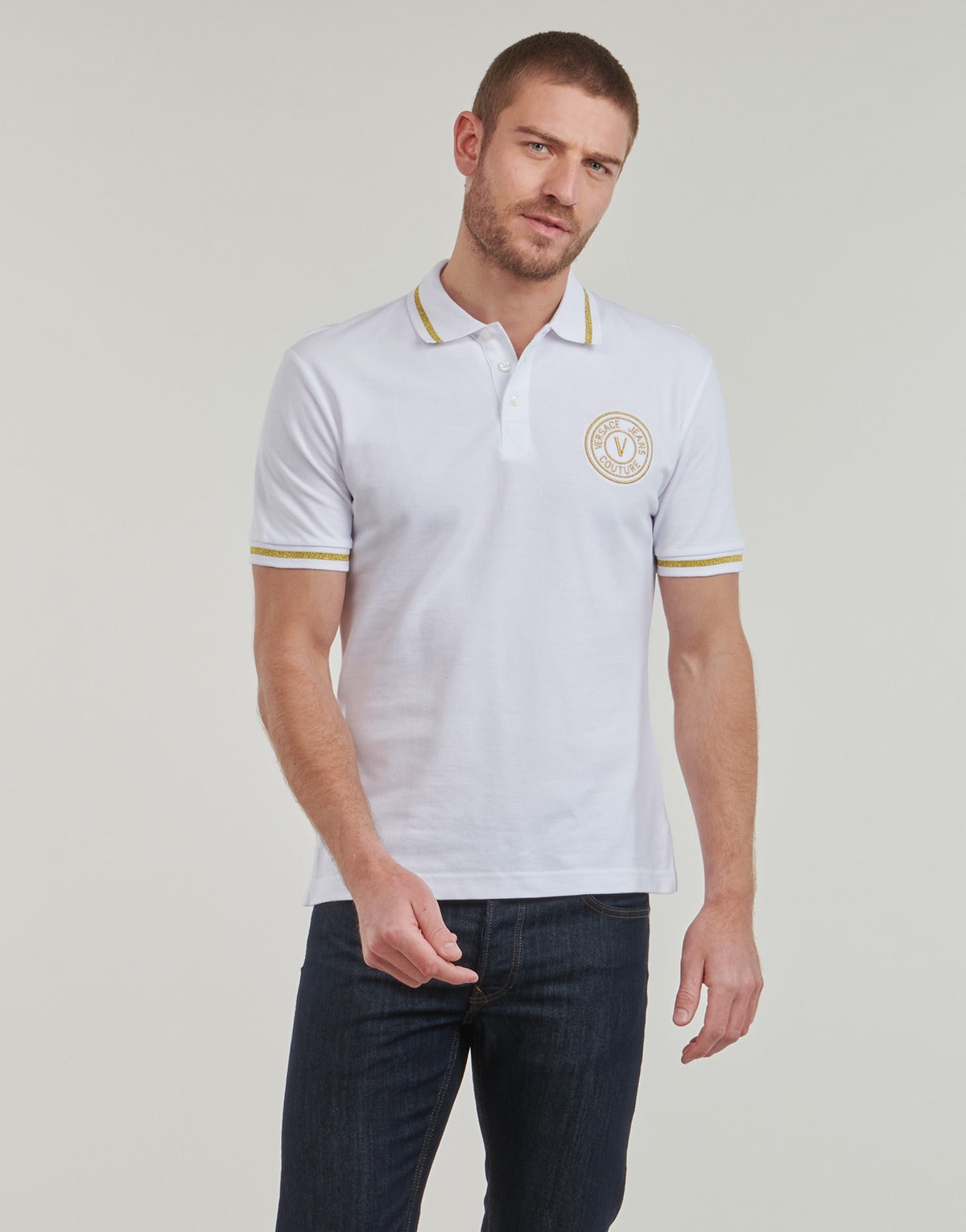 Polo Uomo Versace Jeans Couture  76GAGT02  Bianco