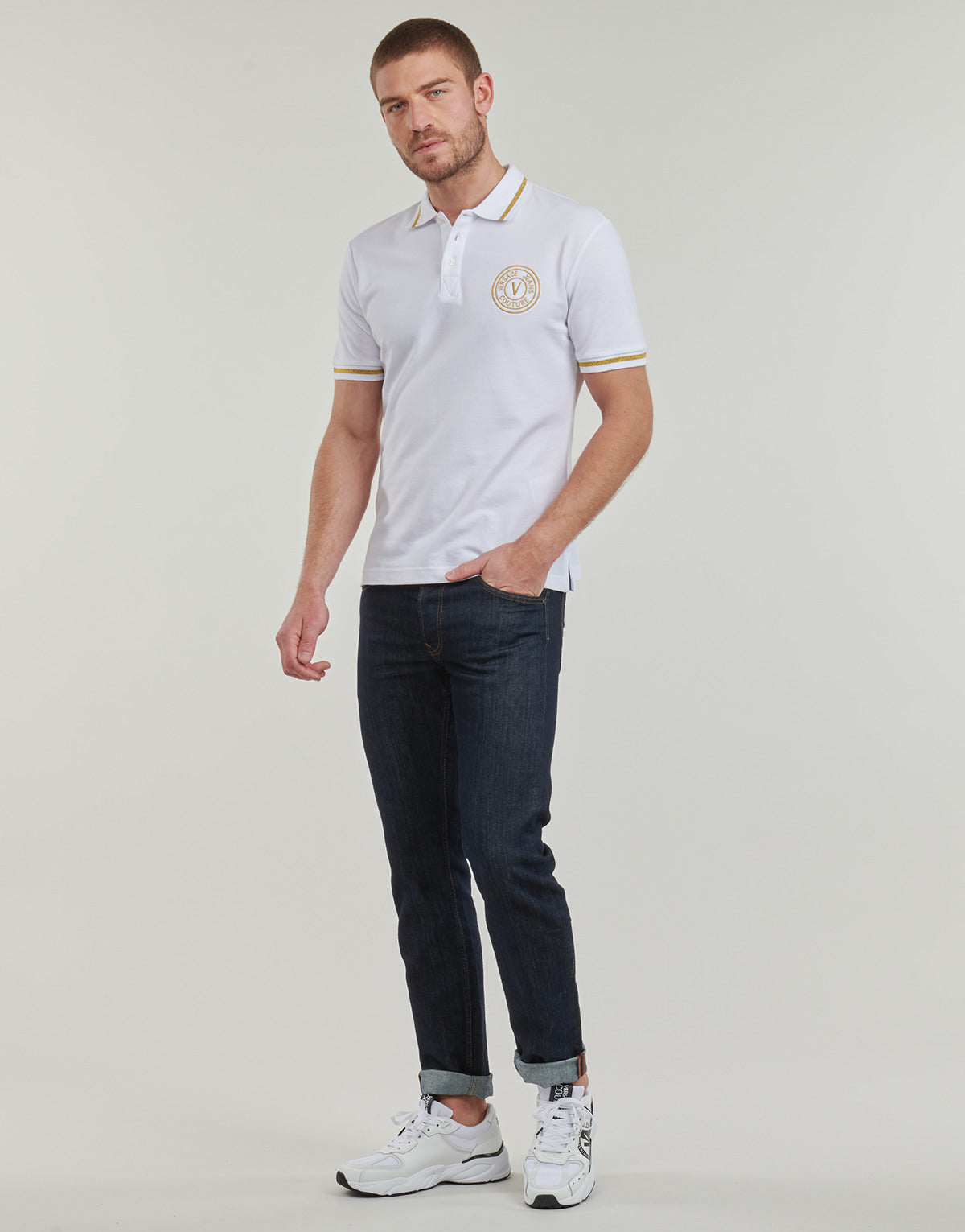 Polo Uomo Versace Jeans Couture  76GAGT02  Bianco