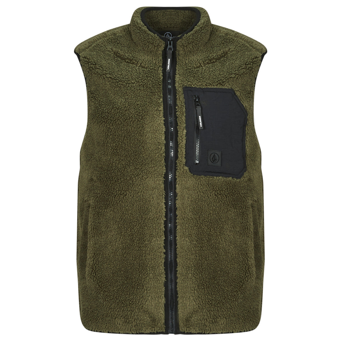 Felpa Uomo Volcom  MUZZER FUZZAR VEST  Kaki