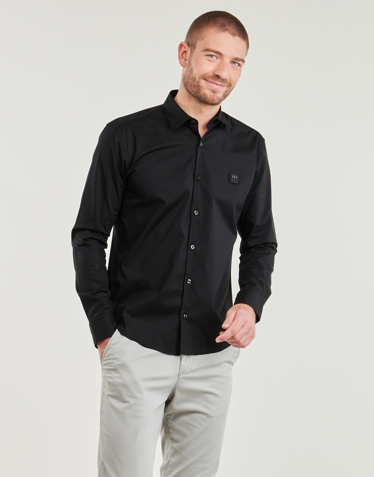 Camicia a maniche lunghe Uomo HUGO  Ermo  Nero