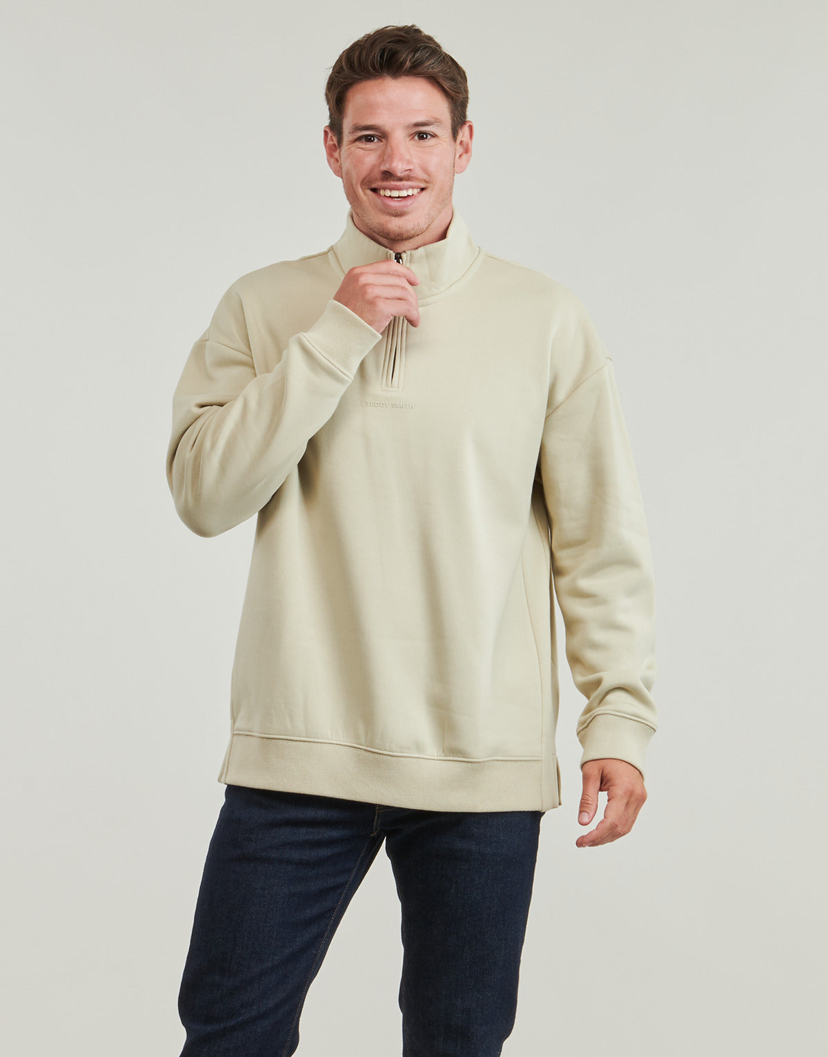 Felpa Uomo Teddy Smith LOTEN Beige