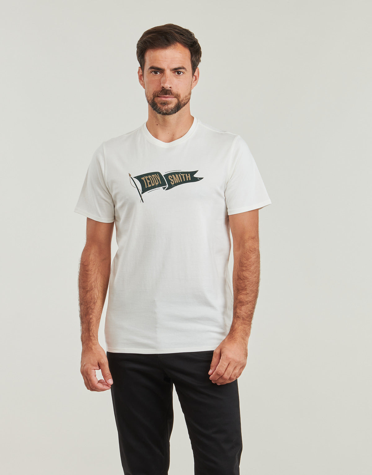 T-shirt Uomo Teddy Smith FLAG MC Bianco
