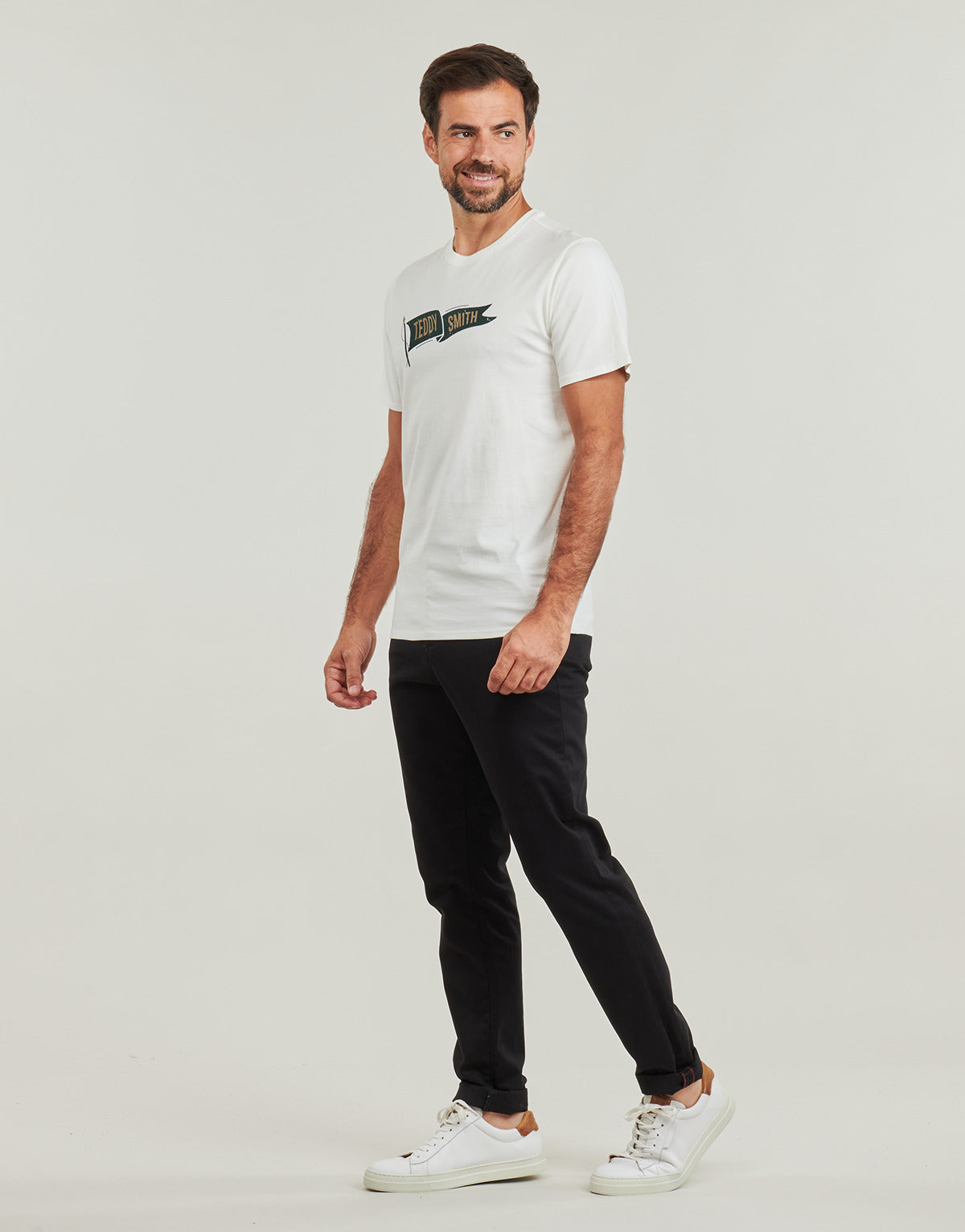 T-shirt Uomo Teddy Smith FLAG MC Bianco