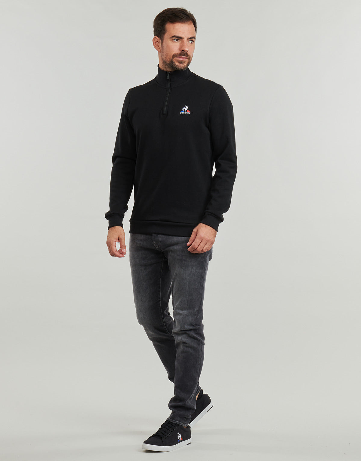 Felpa Uomo Le Coq Sportif  ESS Halfzip N°1 M  Nero