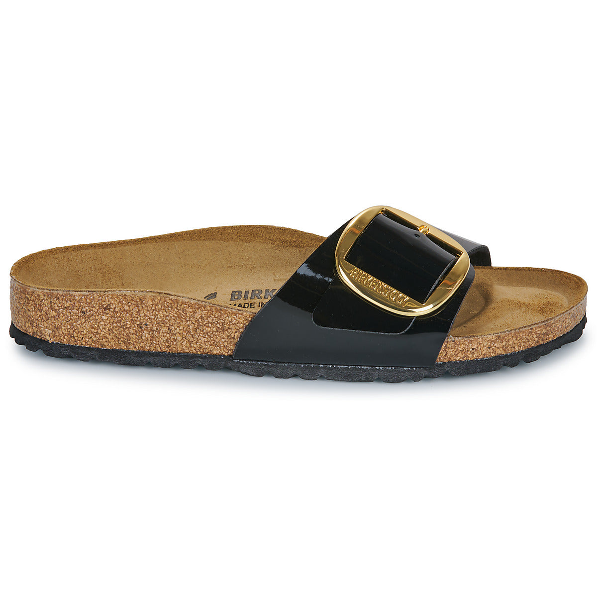 Scarpe Donna Birkenstock  Madrid Big Buckle BF Patent Black Gold  Nero