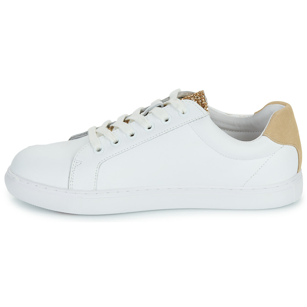 Sneakers basse Donna Bons baisers de Paname  SIMONE GOLD FLOWERS  Bianco