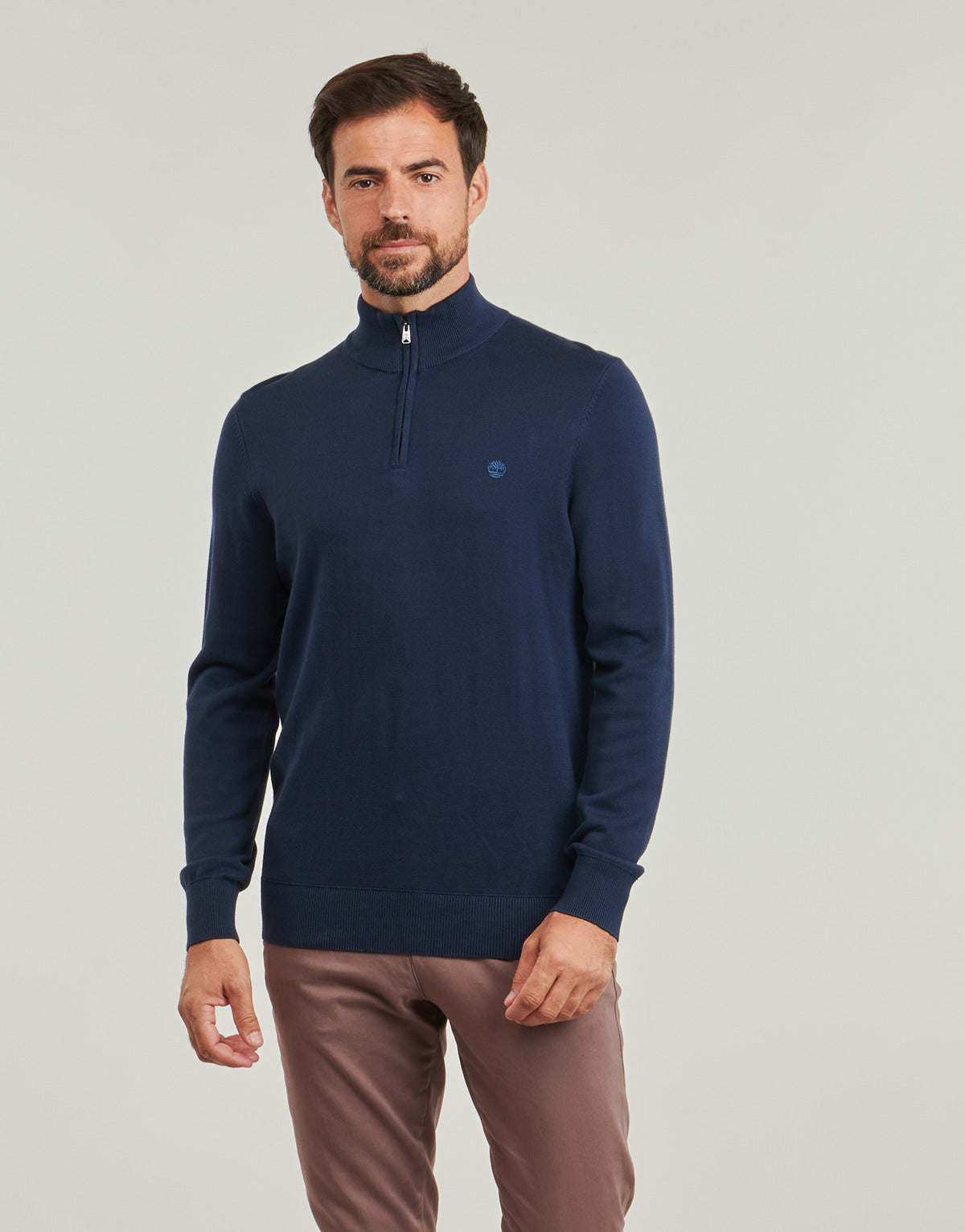 Maglione Uomo Timberland Cotton YD 1/4 Zip Sweater Marine