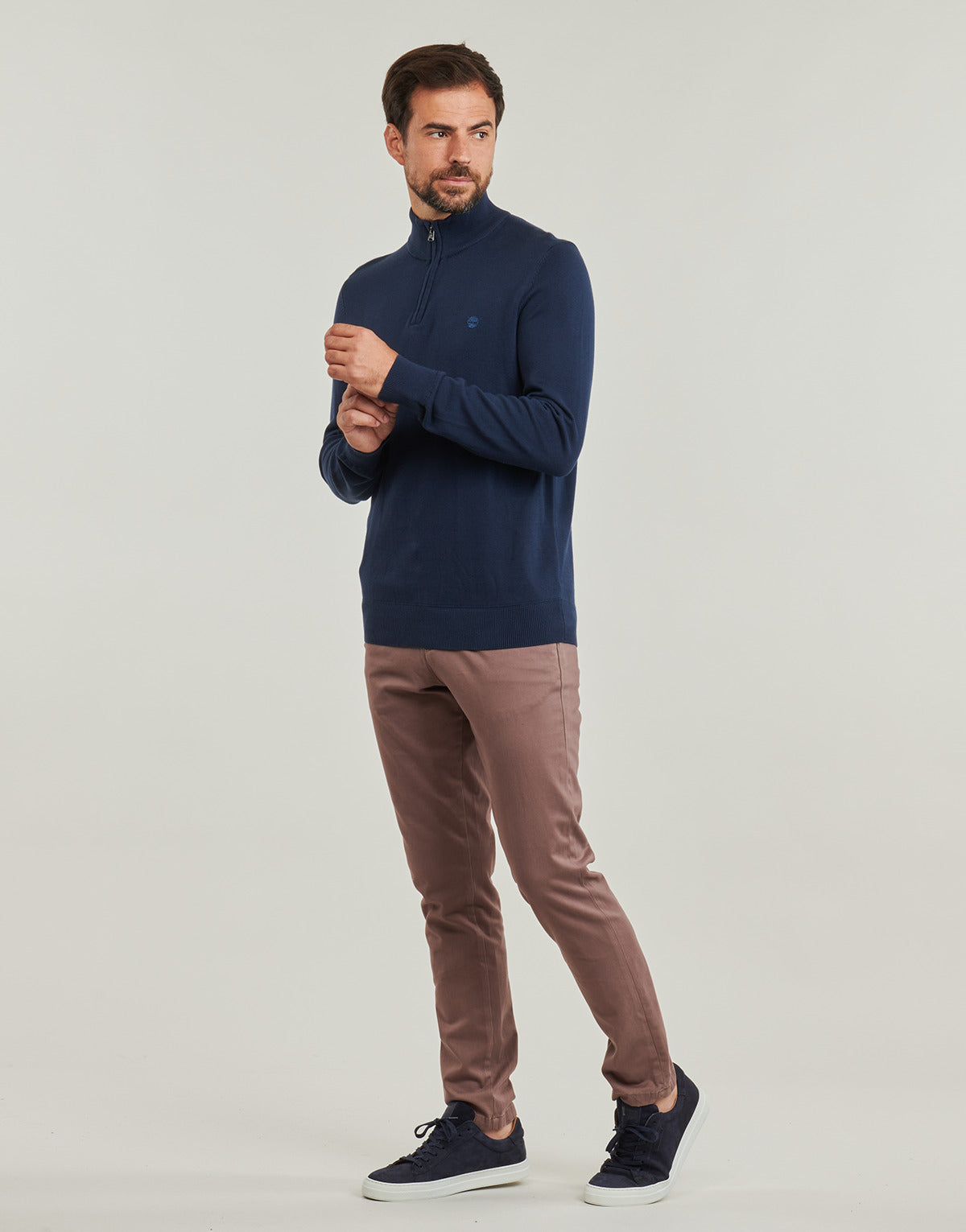 Maglione Uomo Timberland Cotton YD 1/4 Zip Sweater Marine