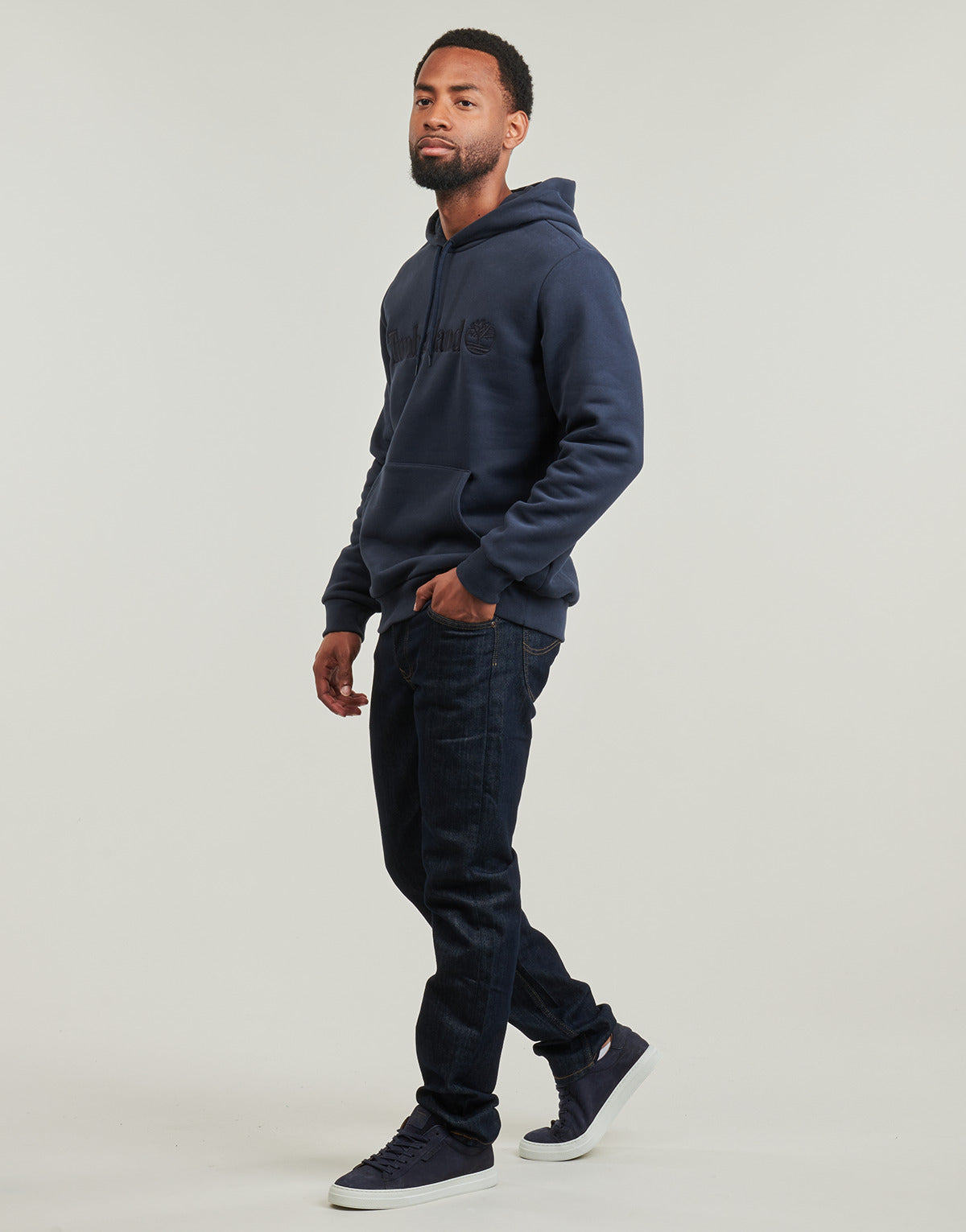 Felpa Uomo Timberland Embroidery Tonal Hoodie Marine