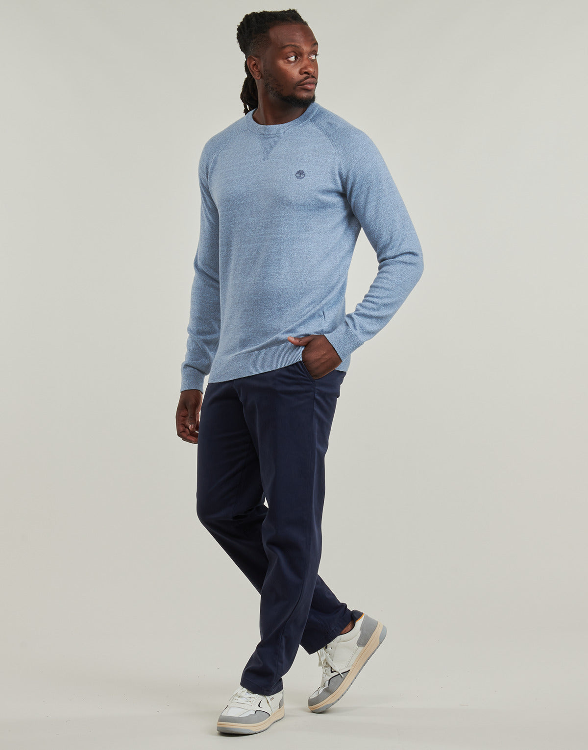 Maglione Uomo Timberland Cotton Raglan Sleeve CrewNeck Sweater Blu