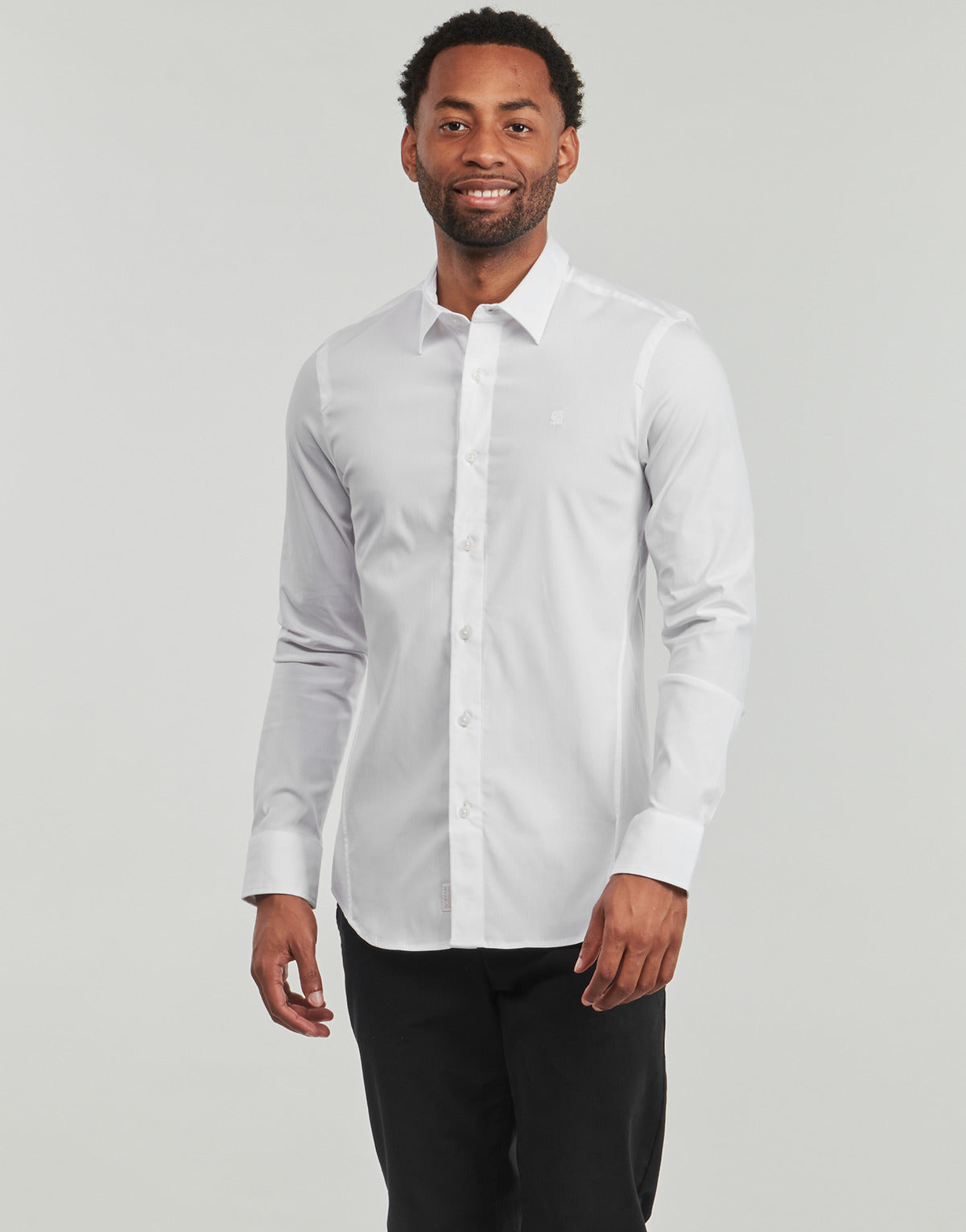 Camicia a maniche lunghe Uomo G-Star Raw UNIFORM SLIM SHIRT L\S Bianco