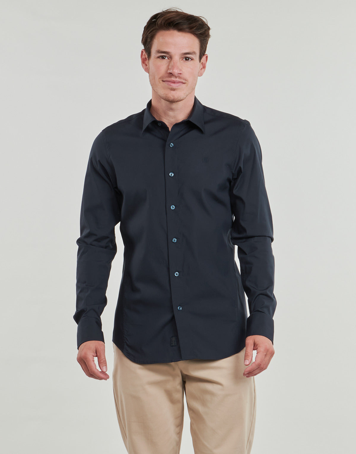 Camicia a maniche lunghe Uomo G-Star Raw UNIFORM SLIM SHIRT L\S Marine