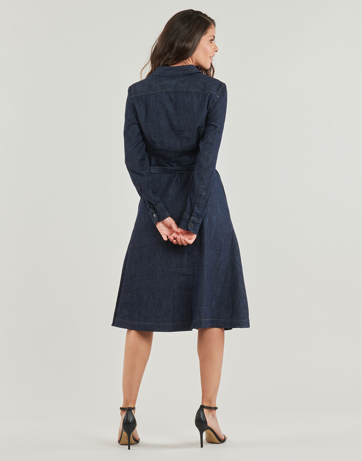 Abito lungo Donna Lauren Ralph Lauren ROWELLA-LONG SLEEVE-DAY DRESS Blu