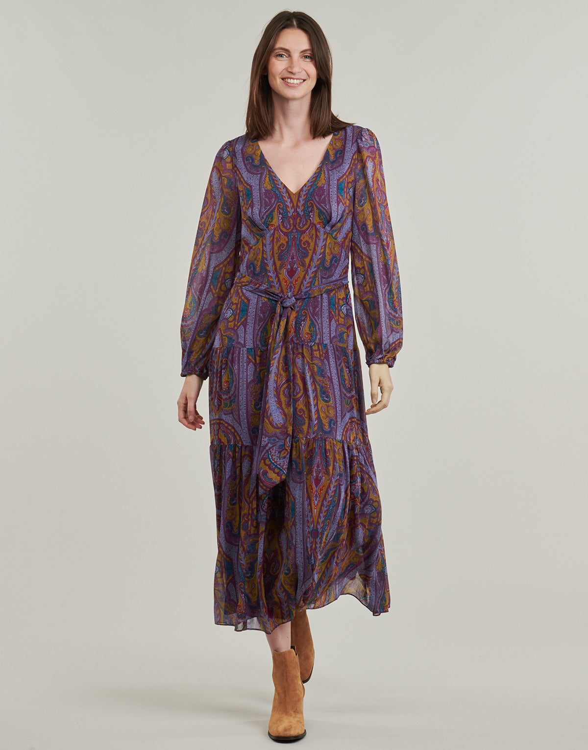 Abito lungo Donna Lauren Ralph Lauren HATETA-LONG SLEEVE-DAY DRESS Multicolore