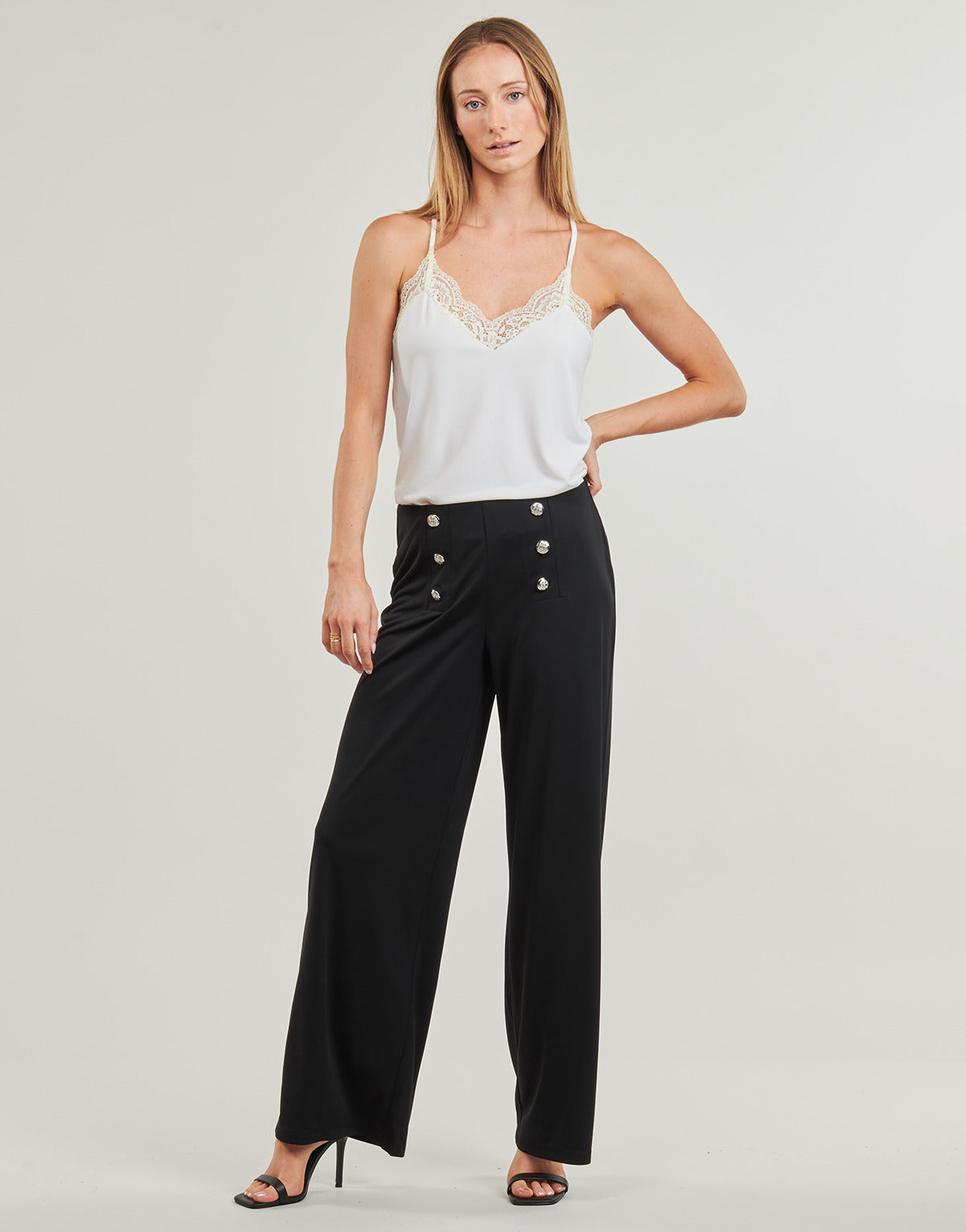 Pantaloni morbidi / Pantaloni alla zuava Donna Lauren Ralph Lauren CORYDON-STRAIGHT-PANT Nero