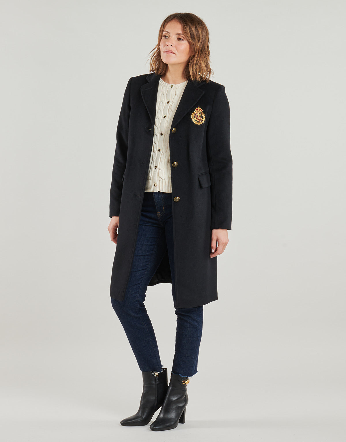 Mantella Donna Lauren Ralph Lauren  CRESTED WOOL-LINED-COAT  Nero