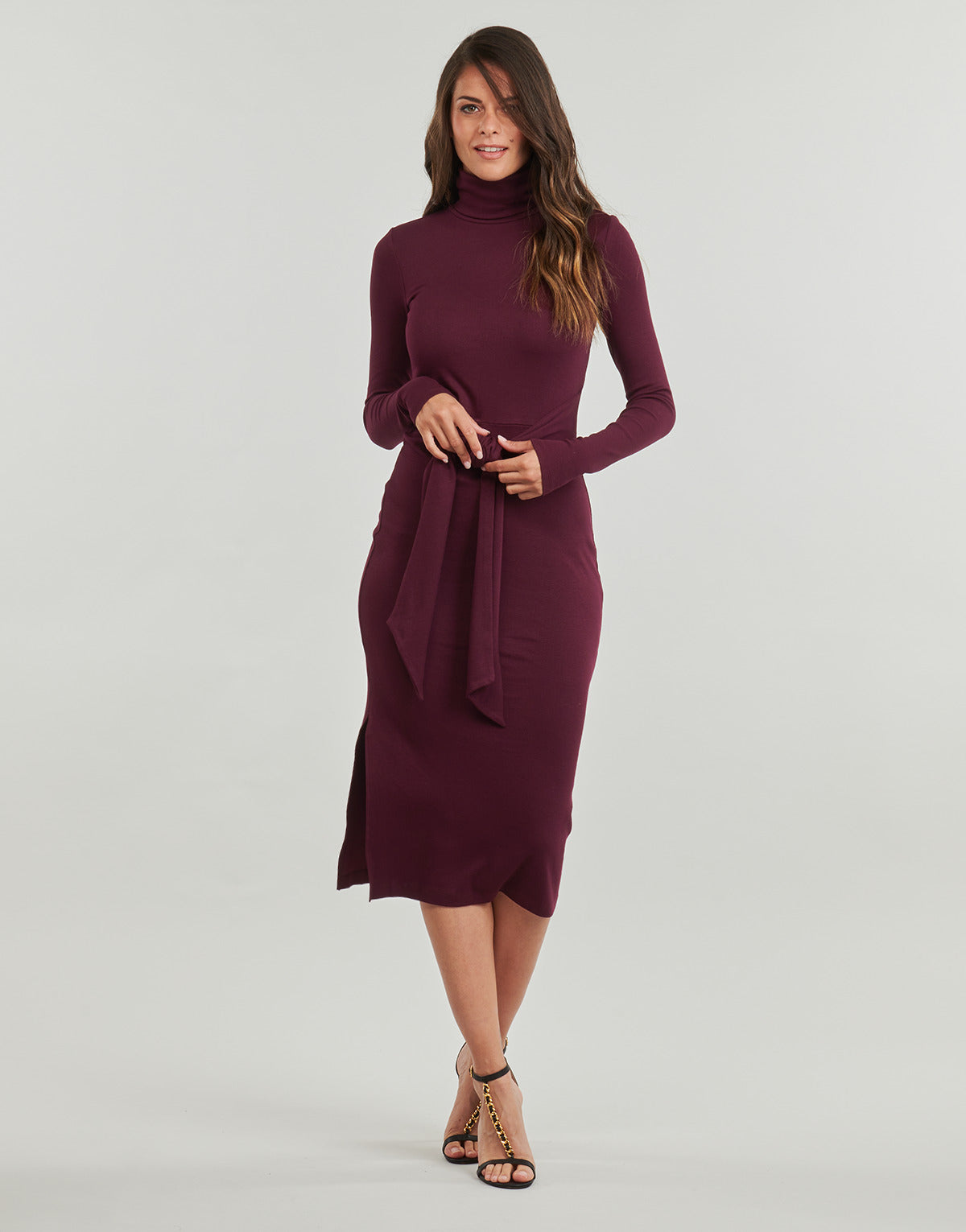 Abito lungo Donna Lauren Ralph Lauren VAUREEN-LONG SLEEVE-DAY DRESS Bordeaux