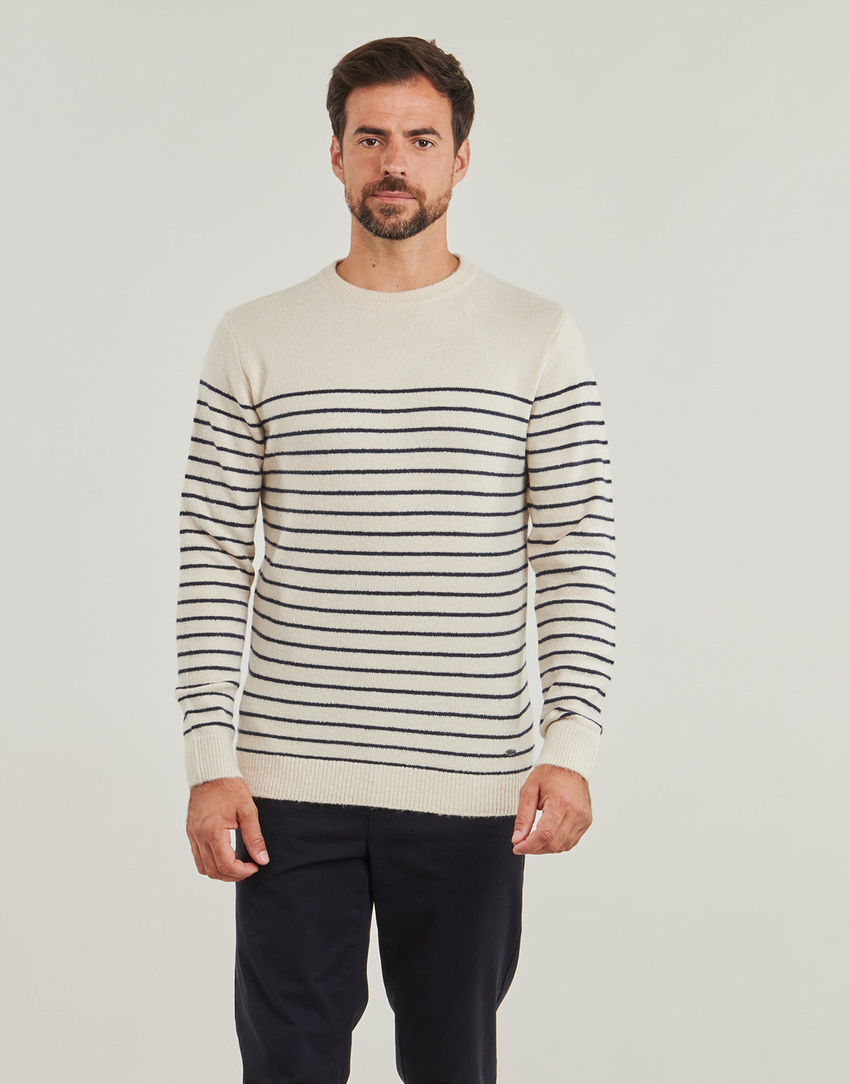 Maglione Uomo Petrol Industries MEN KNITWEAR ROUND NECK BASIC Bianco