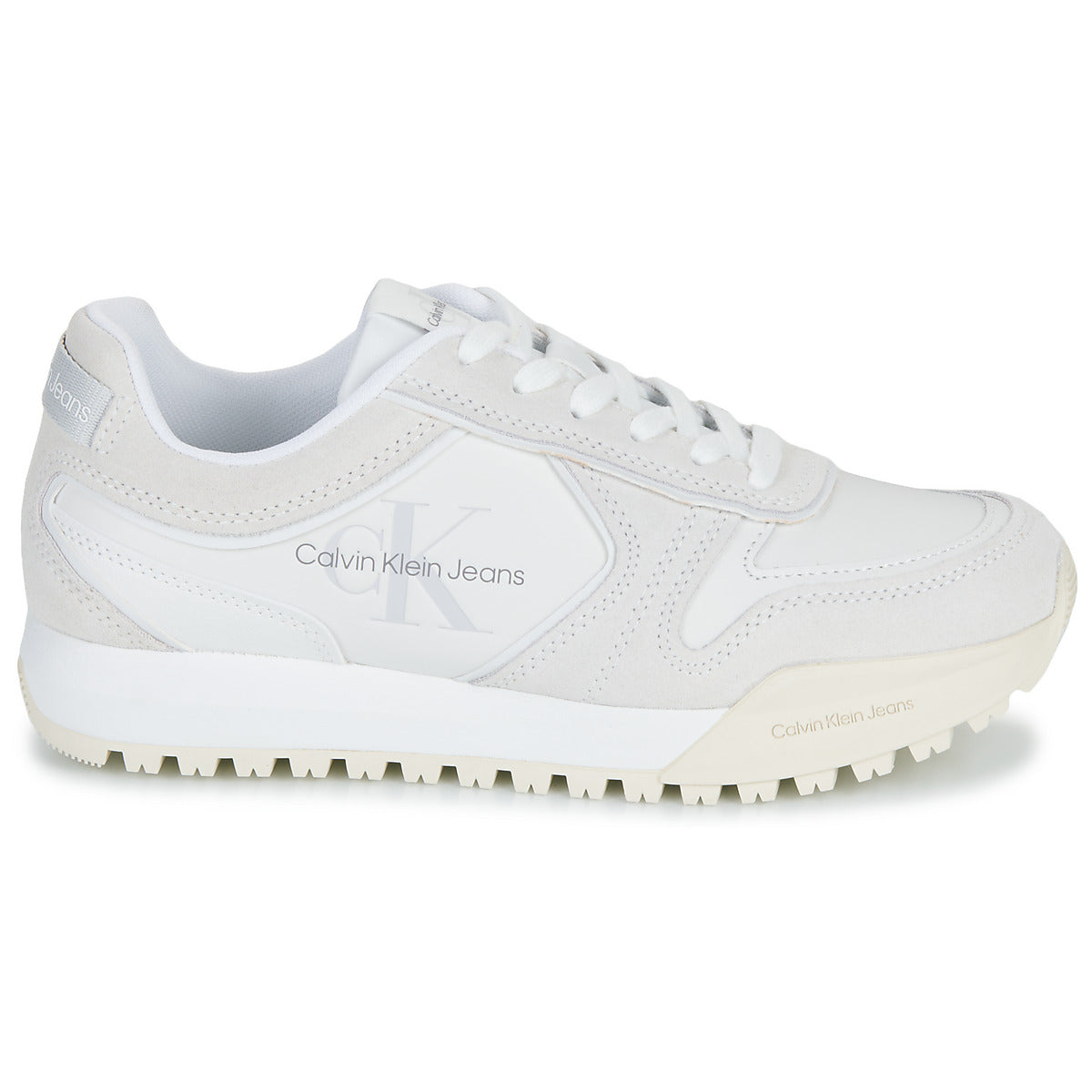Sneakers basse Donna Calvin Klein Jeans TOOTHY RUNNER IRREGULARLINES Bianco