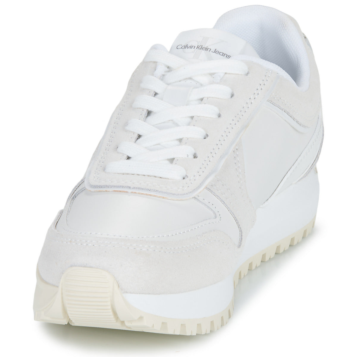 Sneakers basse Donna Calvin Klein Jeans TOOTHY RUNNER IRREGULARLINES Bianco