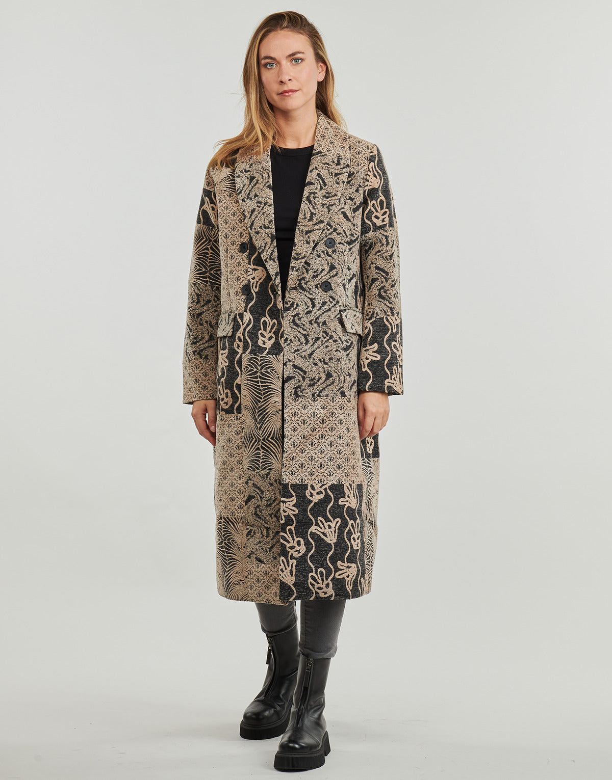 Mantella Donna Desigual  COAT NIZA  Beige