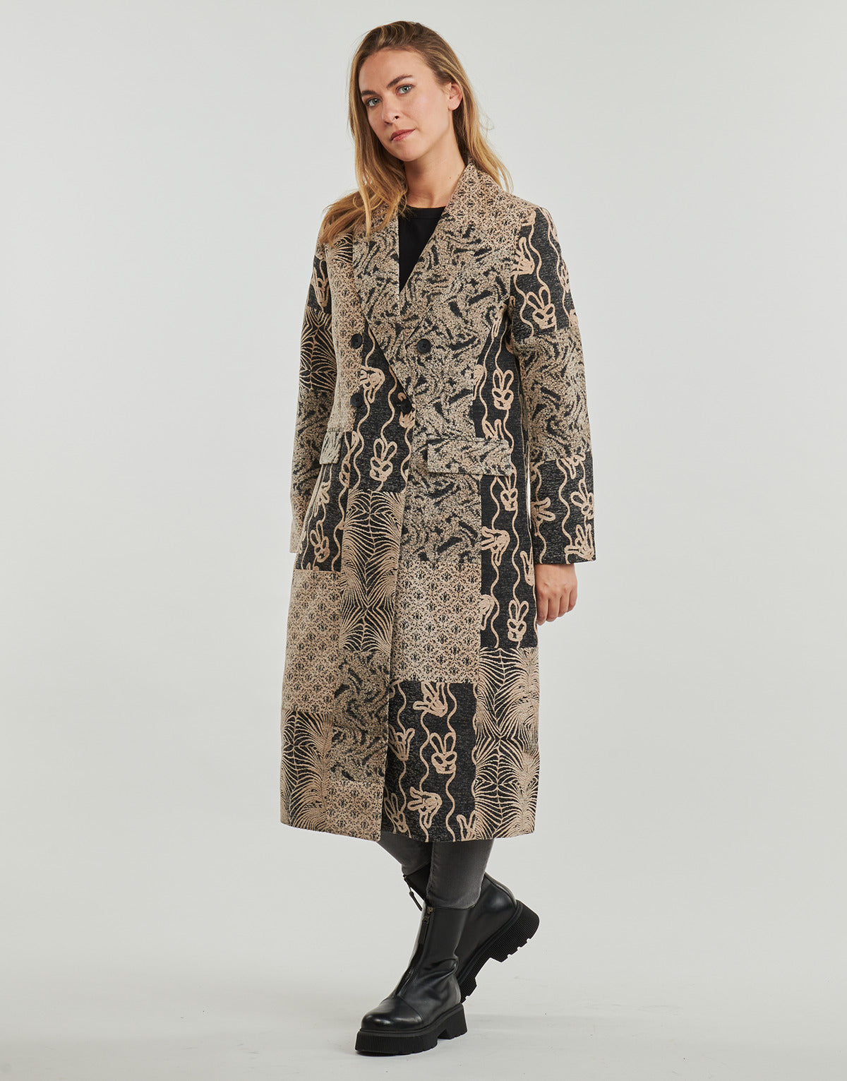 Mantella Donna Desigual  COAT NIZA  Beige