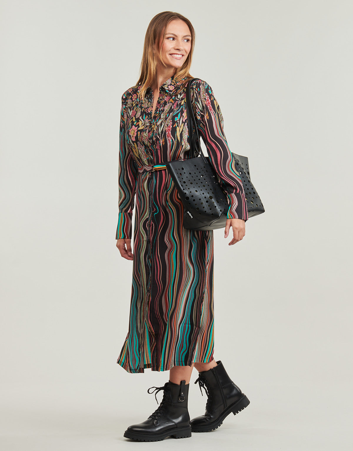 Abito lungo Donna Desigual VEST CHARLOTTE Multicolore