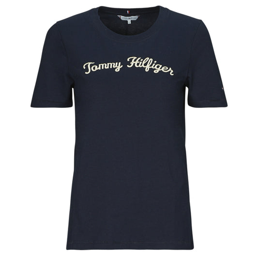 T-shirt Donna Tommy Hilfiger  REG SCRIPT C-NK SS  Marine