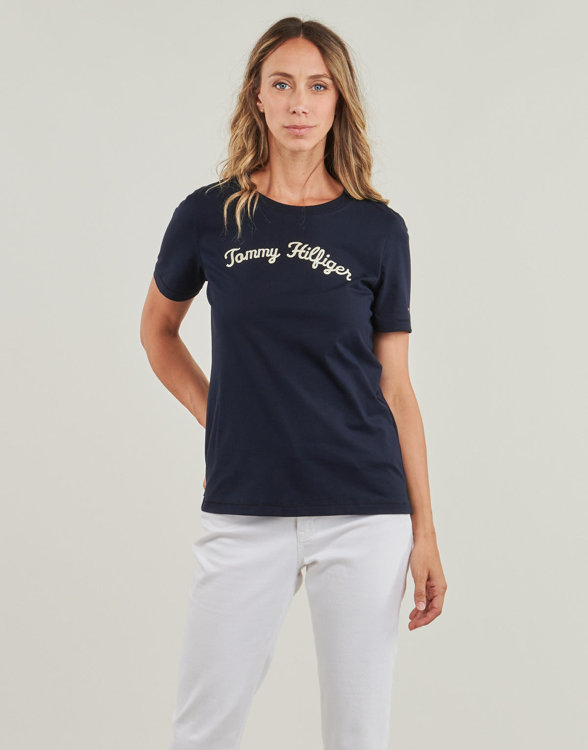 T-shirt Donna Tommy Hilfiger  REG SCRIPT C-NK SS  Marine